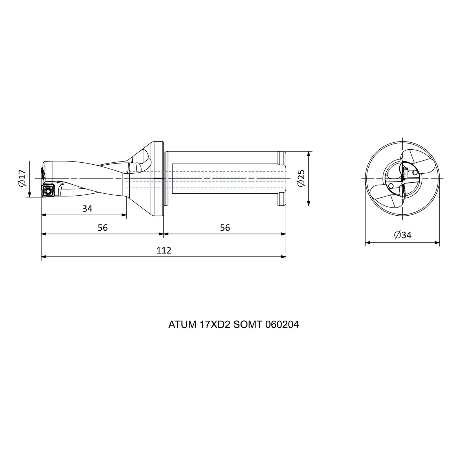 ATUM 17XD2 SOMT 060204 &mdash; dimensioned drawing