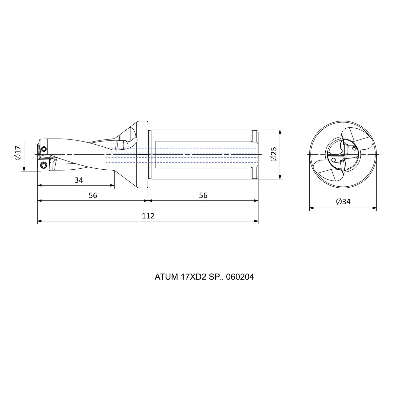 ATUM 17XD2 SP.. 060204 &mdash; dimensioned drawing