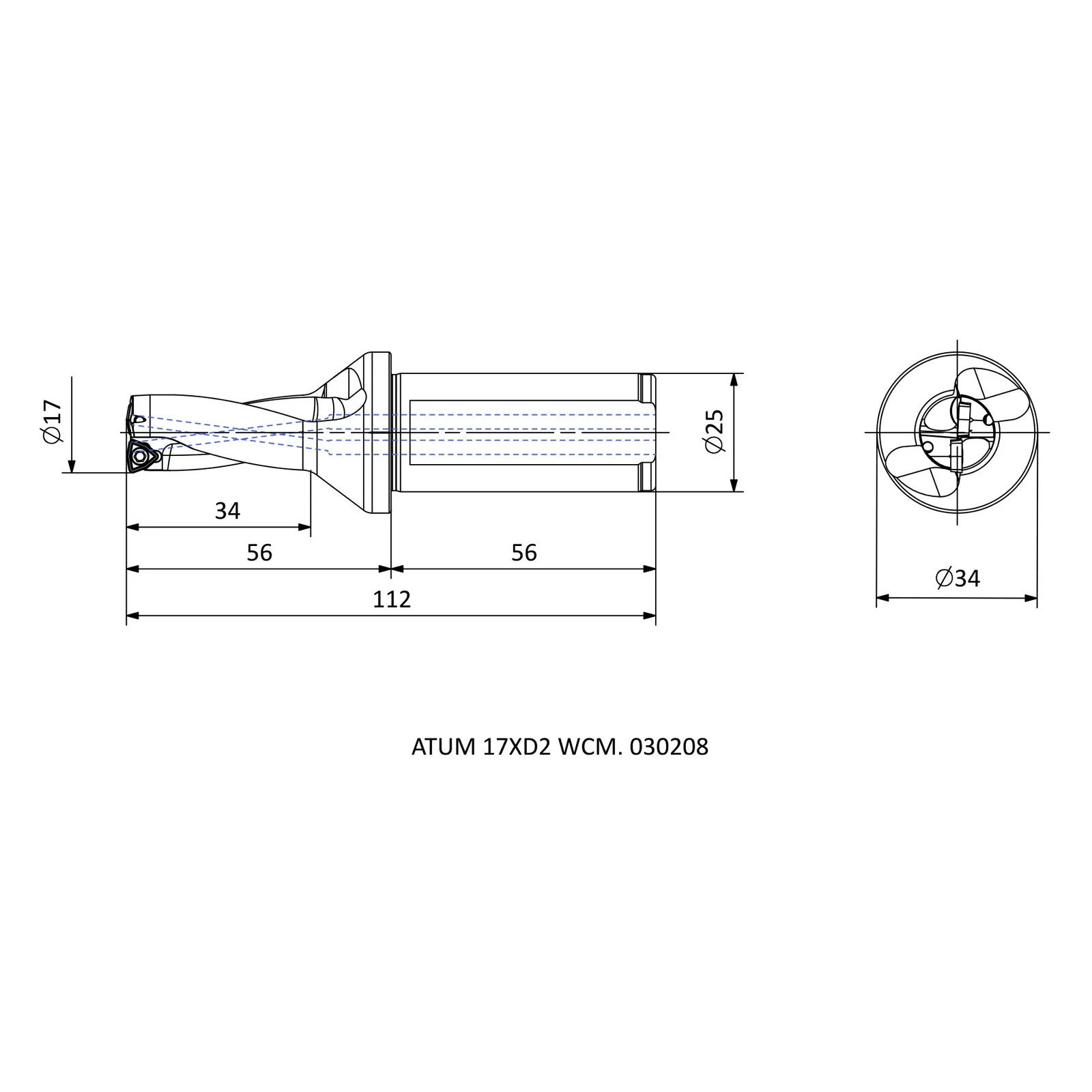 ATUM 17XD2 WCM. 030208 &mdash; dimensioned drawing