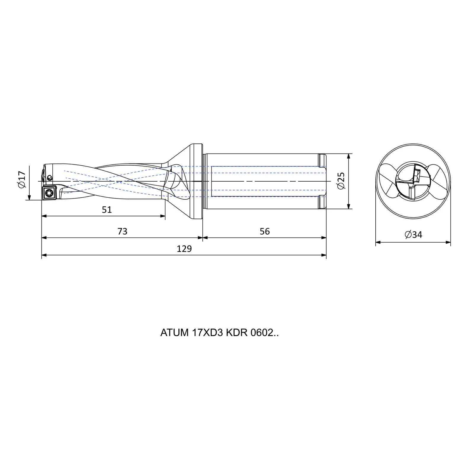 ATUM 17XD3 KDR 0602.. &mdash; dimensioned drawing