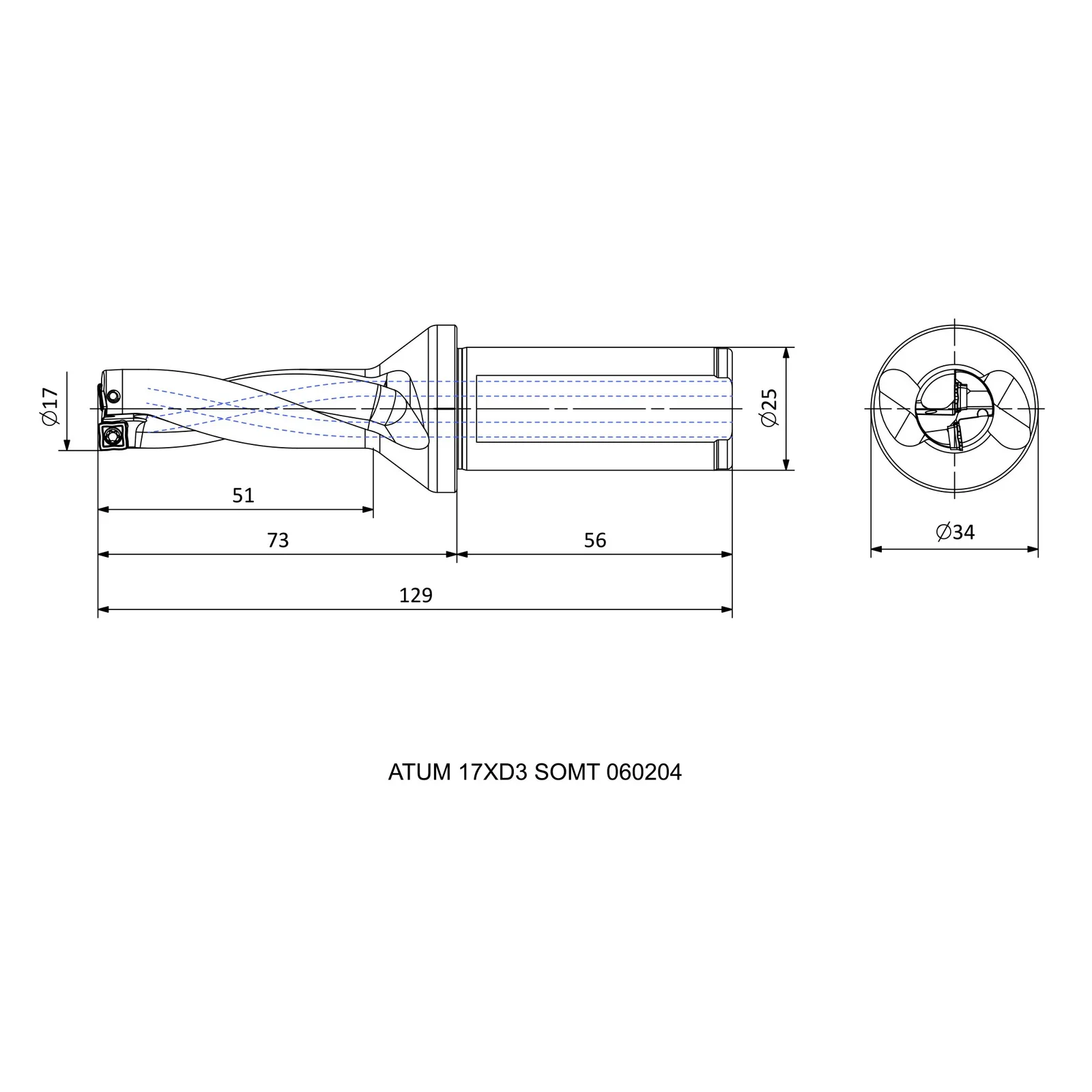 ATUM 17XD3 SOMT 060204 &mdash; dimensioned drawing