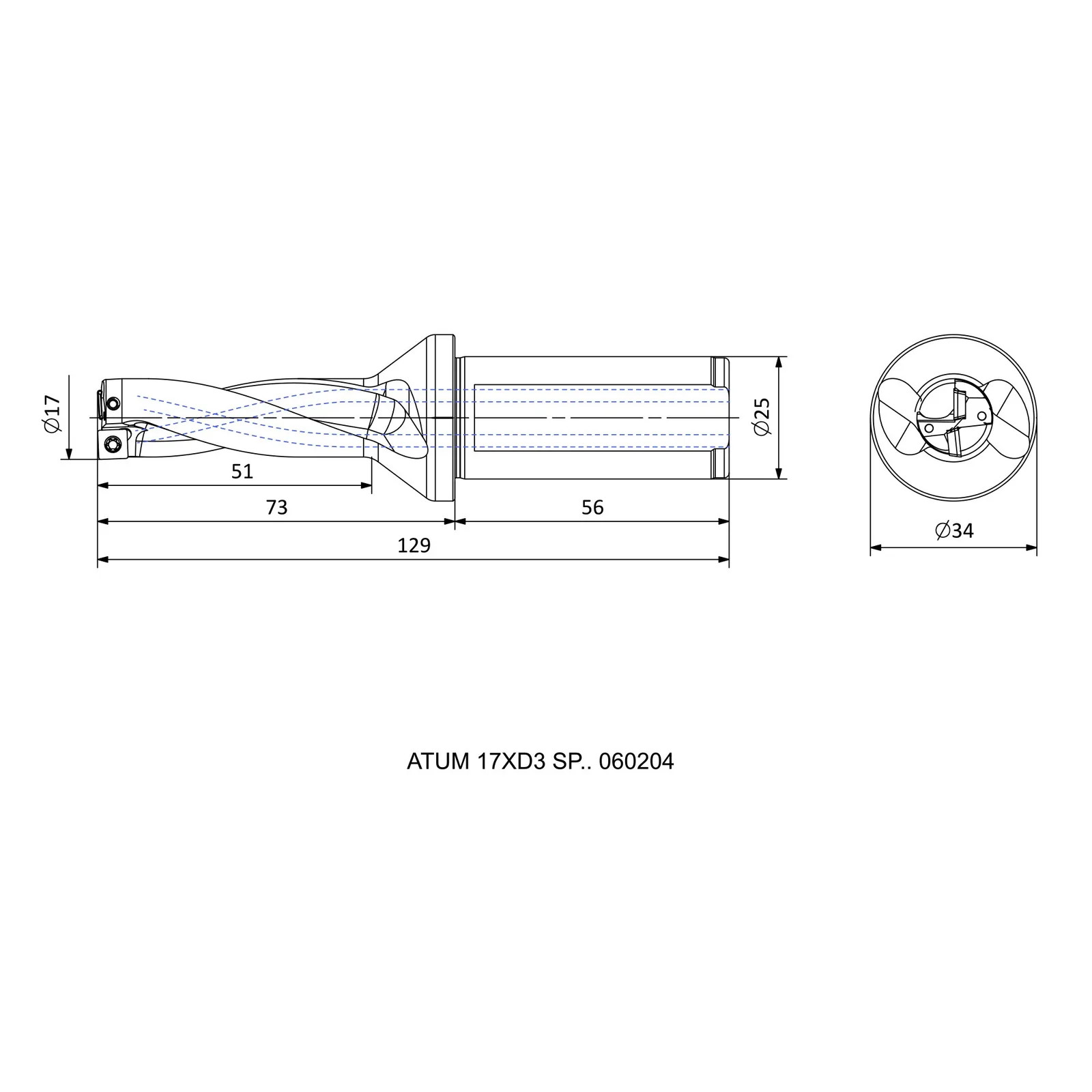 ATUM 17XD3 SP.. 060204 &mdash; dimensioned drawing