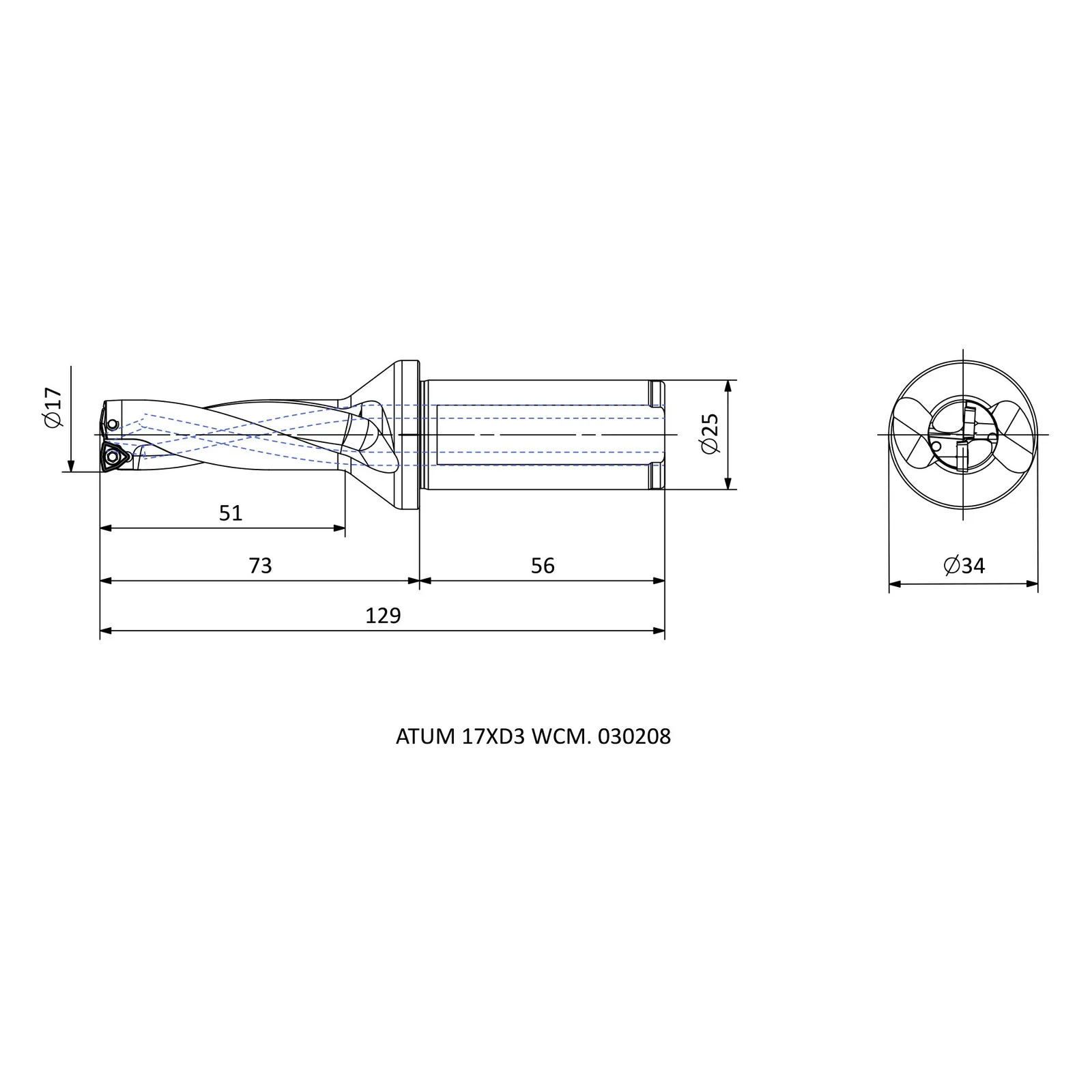 ATUM 17XD3 WCM. 030208 &mdash; dimensioned drawing