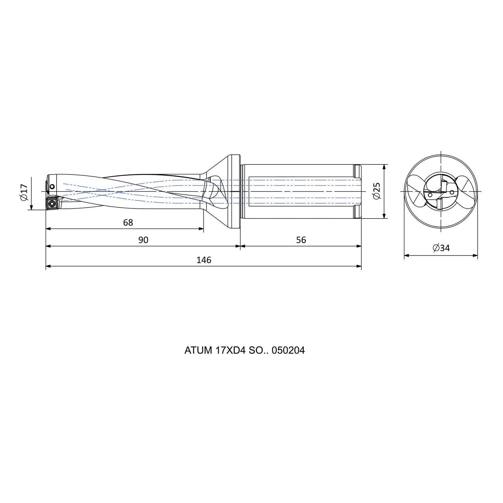 ATUM 17XD4 SO.. 050204 &mdash; dimensioned drawing