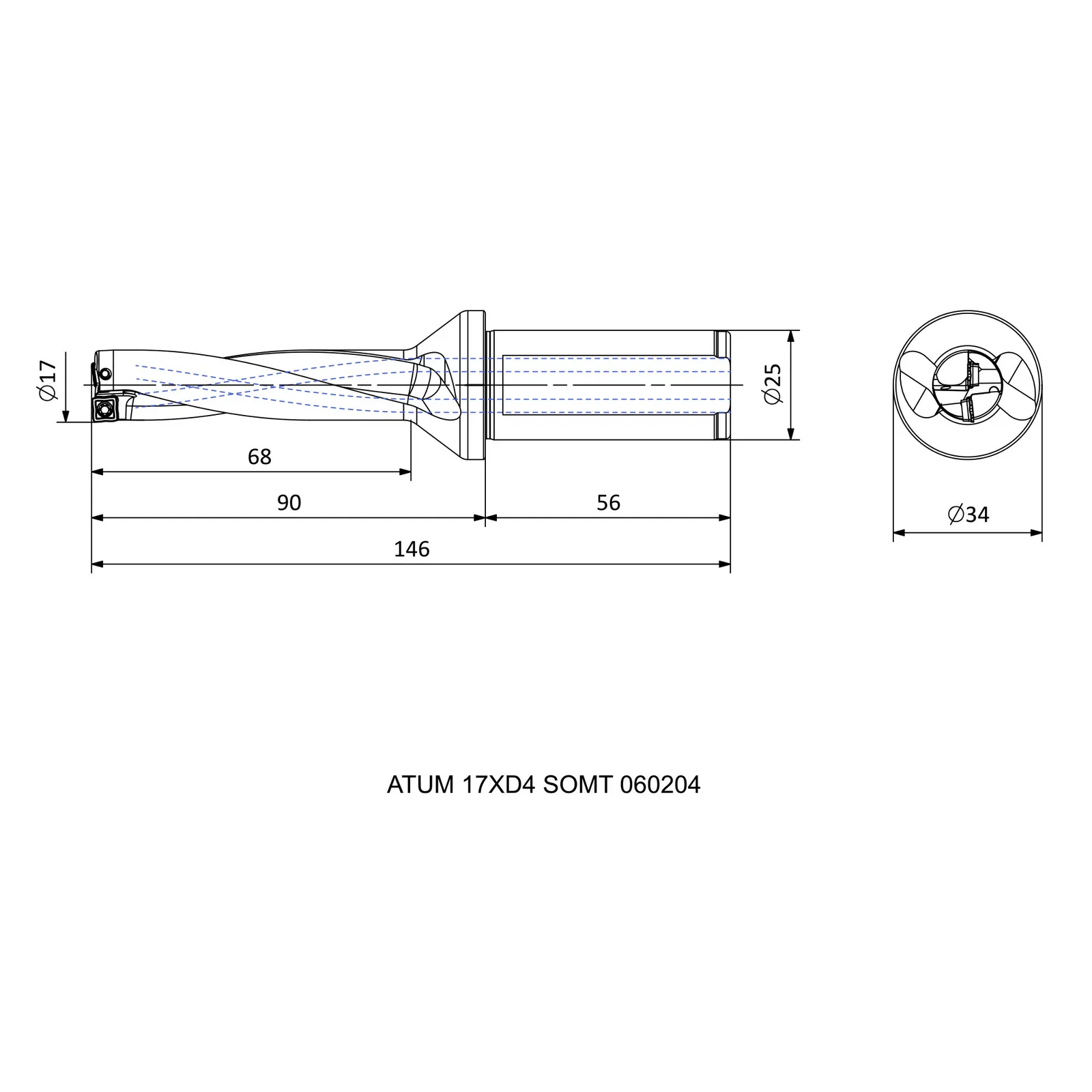ATUM 17XD4 SOMT 060204 &mdash; dimensioned drawing