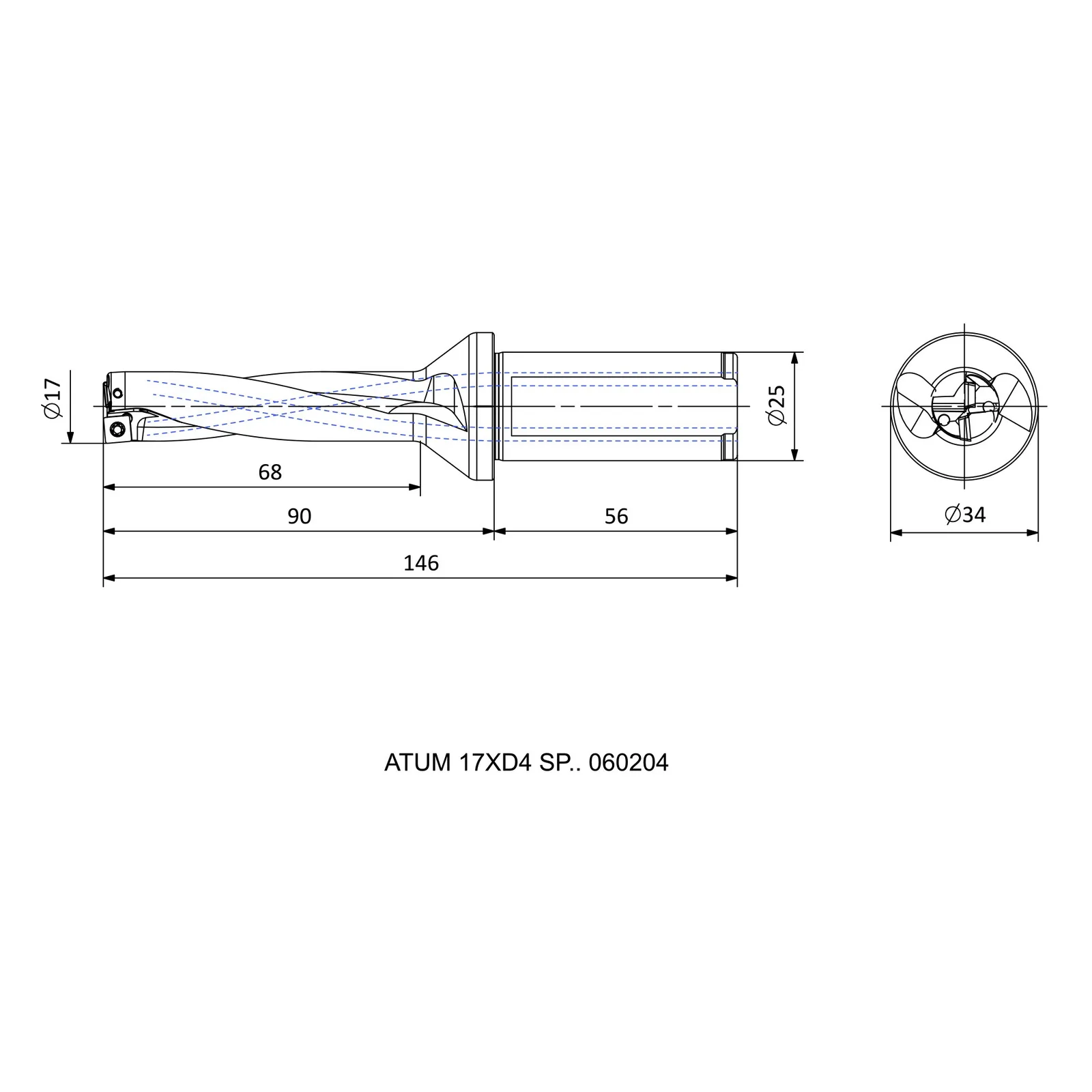 ATUM 17XD4 SP.. 060204 &mdash; dimensioned drawing