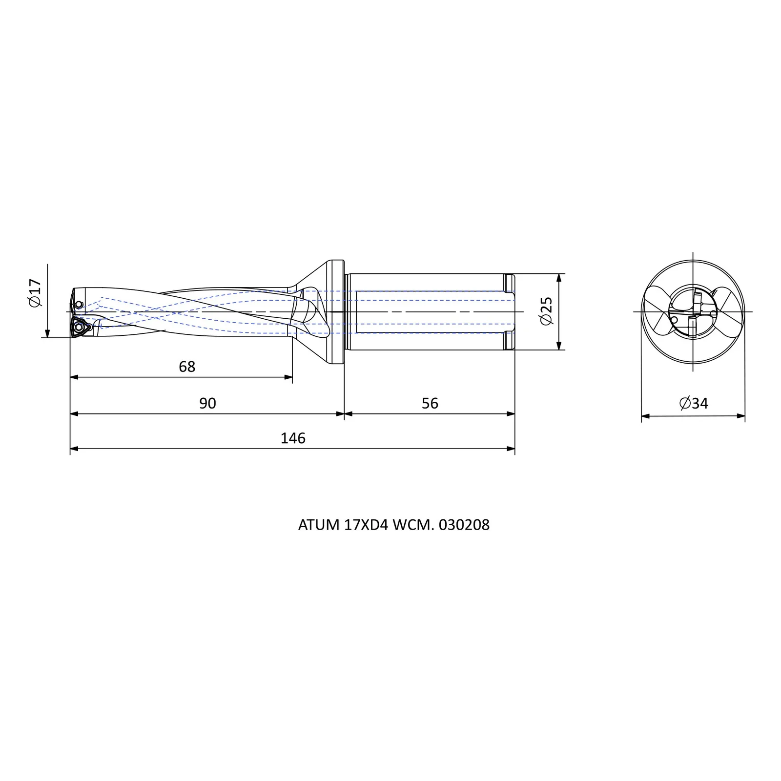 ATUM 17XD4 WCM. 030208 &mdash; dimensioned drawing
