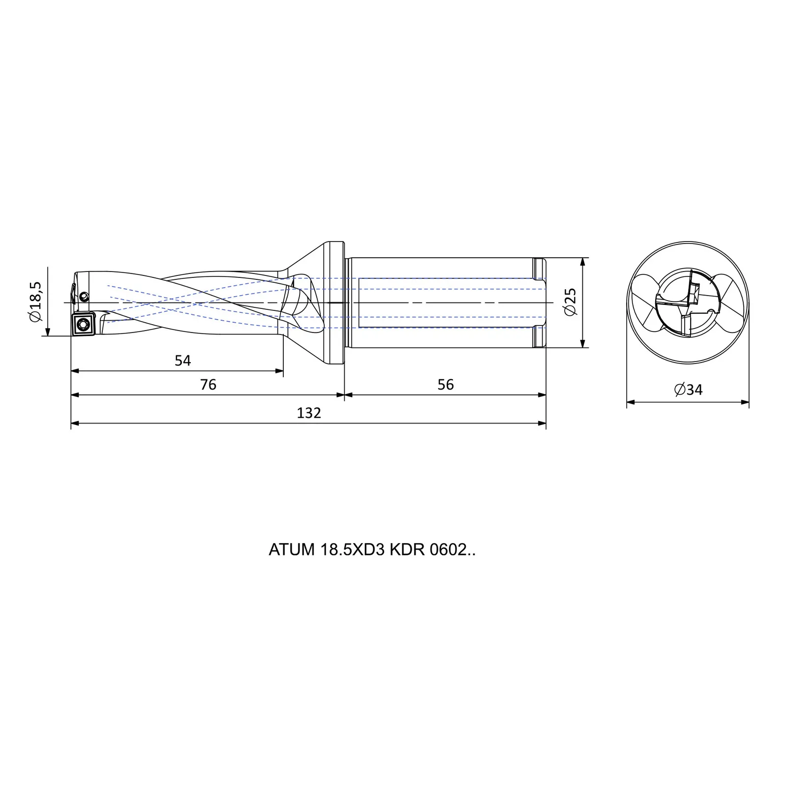 ATUM 18.5XD3 KDR 0602.. &mdash; dimensioned drawing