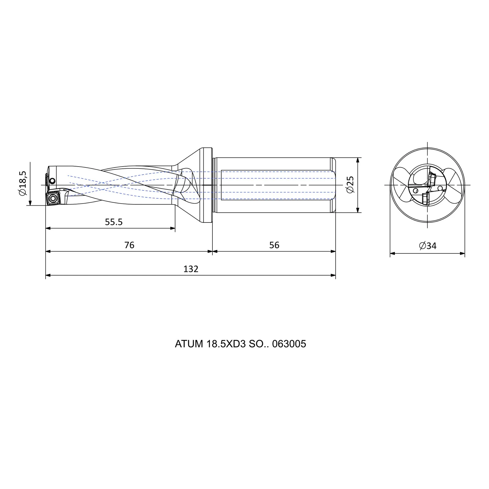 ATUM 18.5XD3 SO.. 063005 &mdash; dimensioned drawing