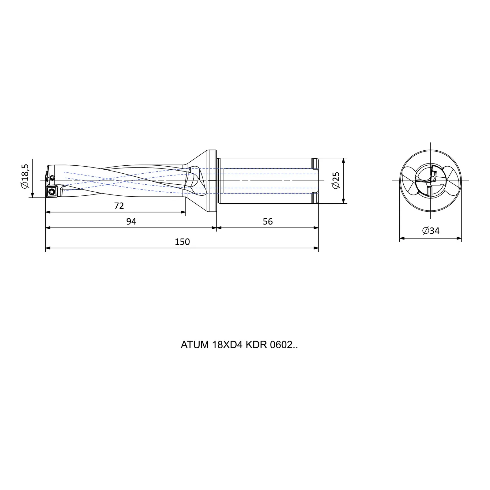 ATUM 18.5XD4 KDR 0602.. &mdash; dimensioned drawing