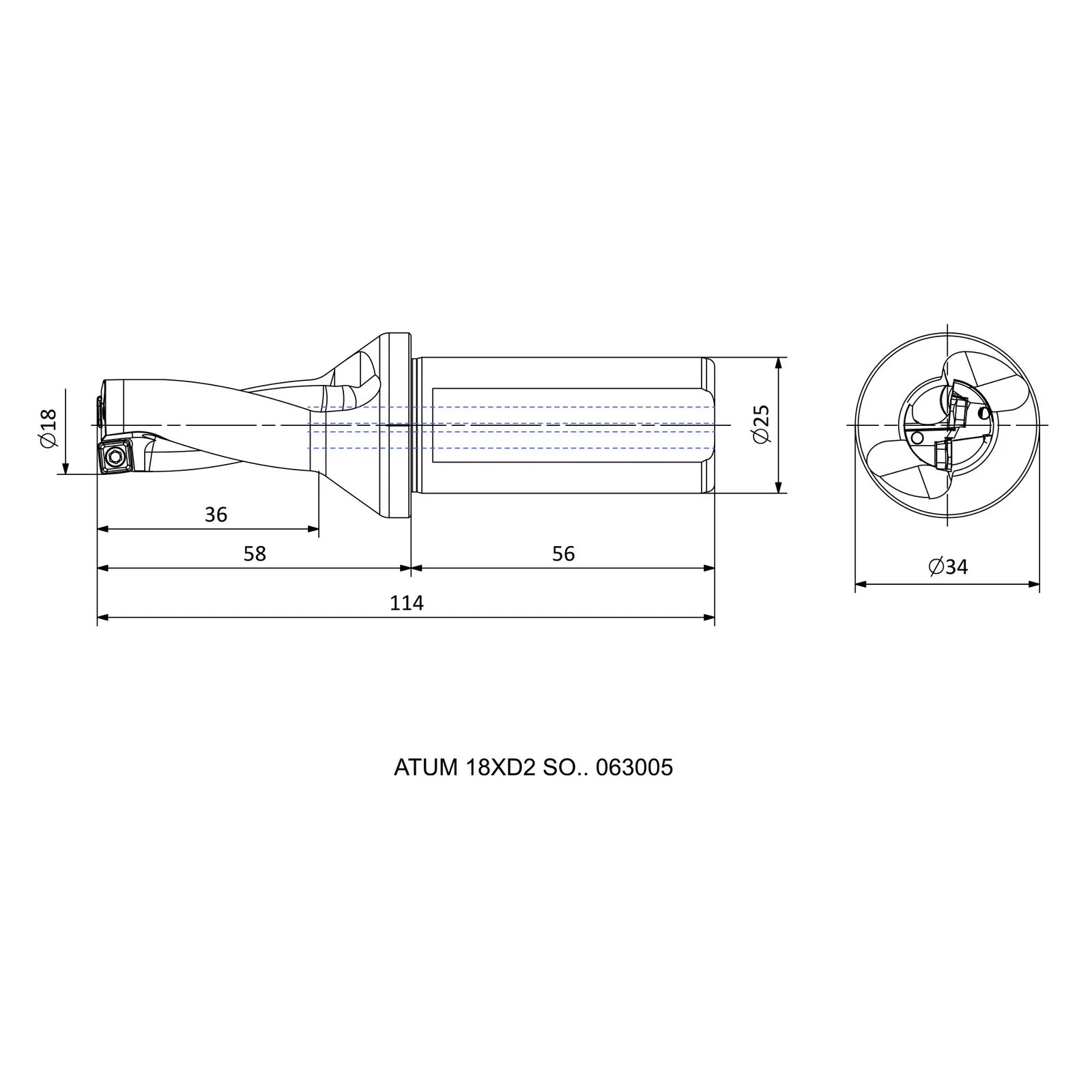 ATUM 18XD2 SO.. 063005 &mdash; dimensioned drawing