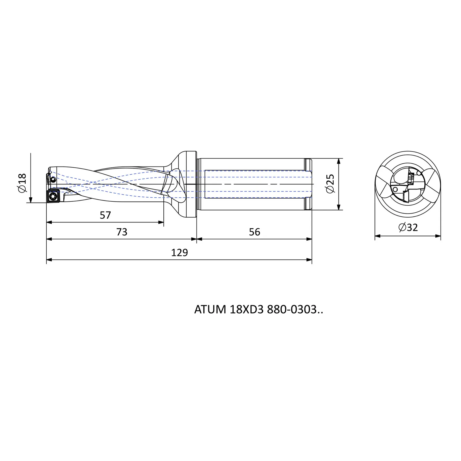 ATUM 18XD3 880-0303.. &mdash; dimensioned drawing