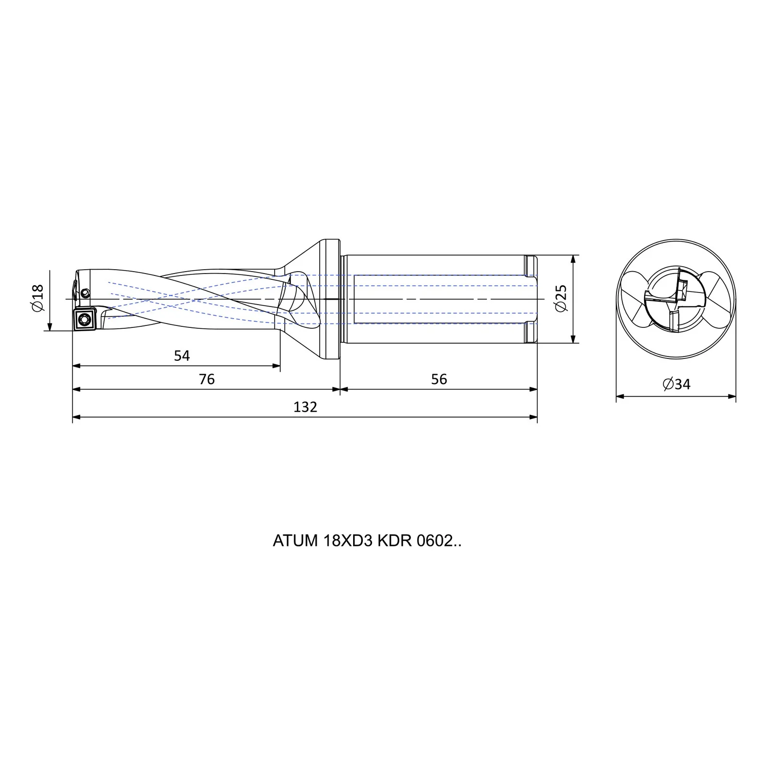 ATUM 18XD3 KDR 0602.. &mdash; dimensioned drawing