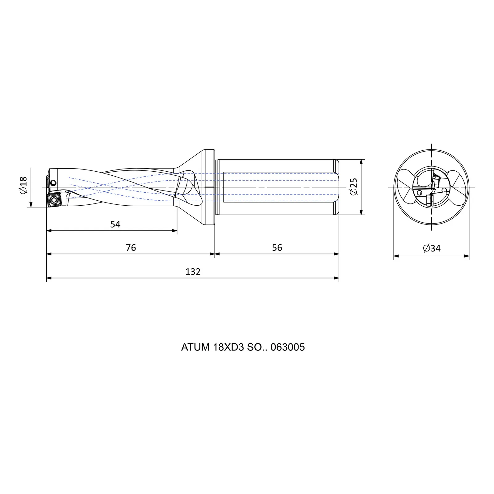 ATUM 18XD3 SO.. 063005 &mdash; dimensioned drawing