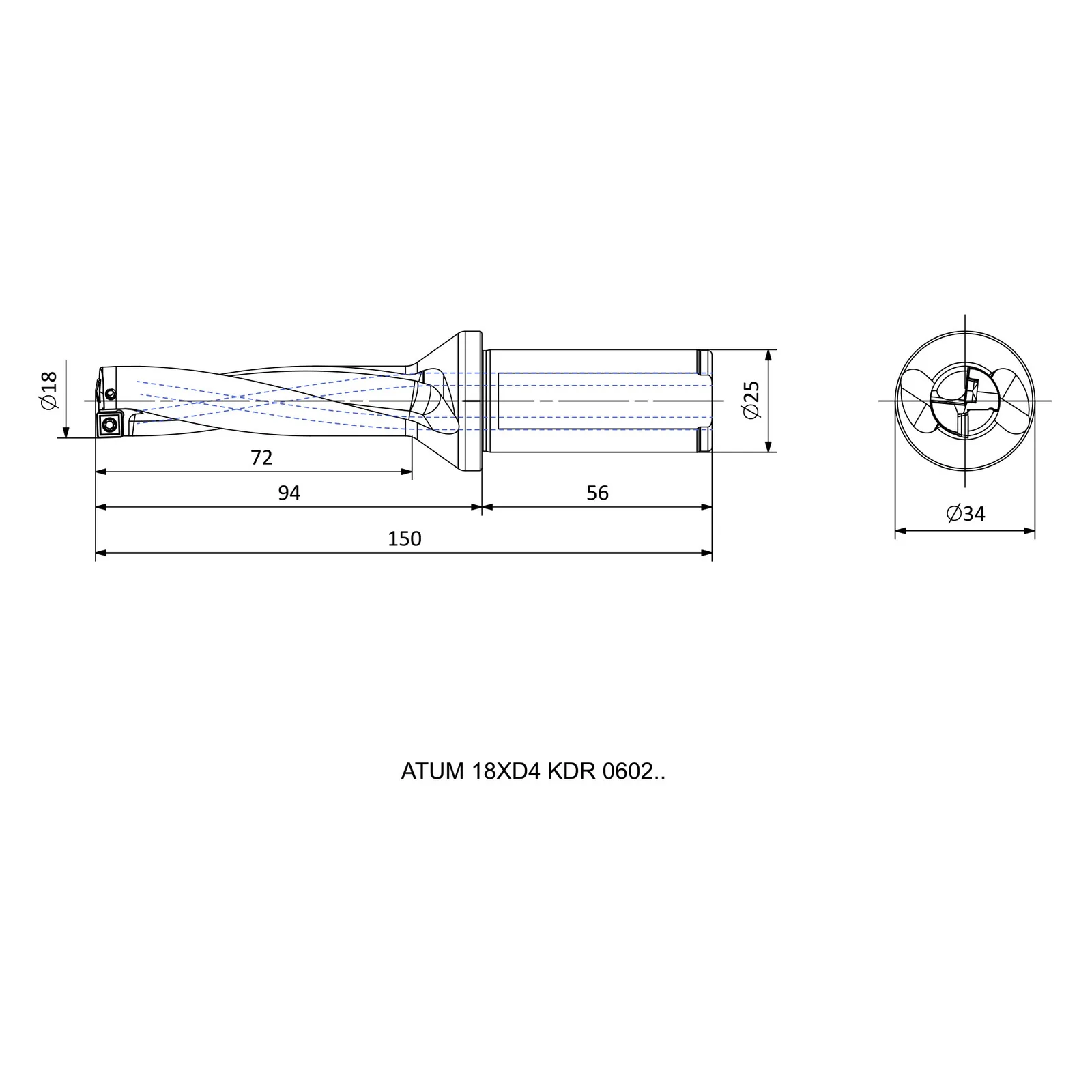 ATUM 18XD4 KDR 0602.. &mdash; dimensioned drawing