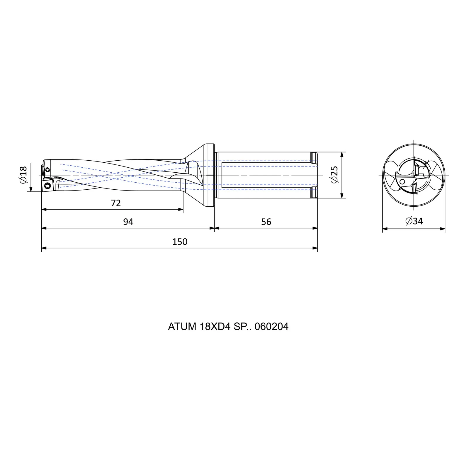 ATUM 18XD4 SP.. 060204 &mdash; dimensioned drawing