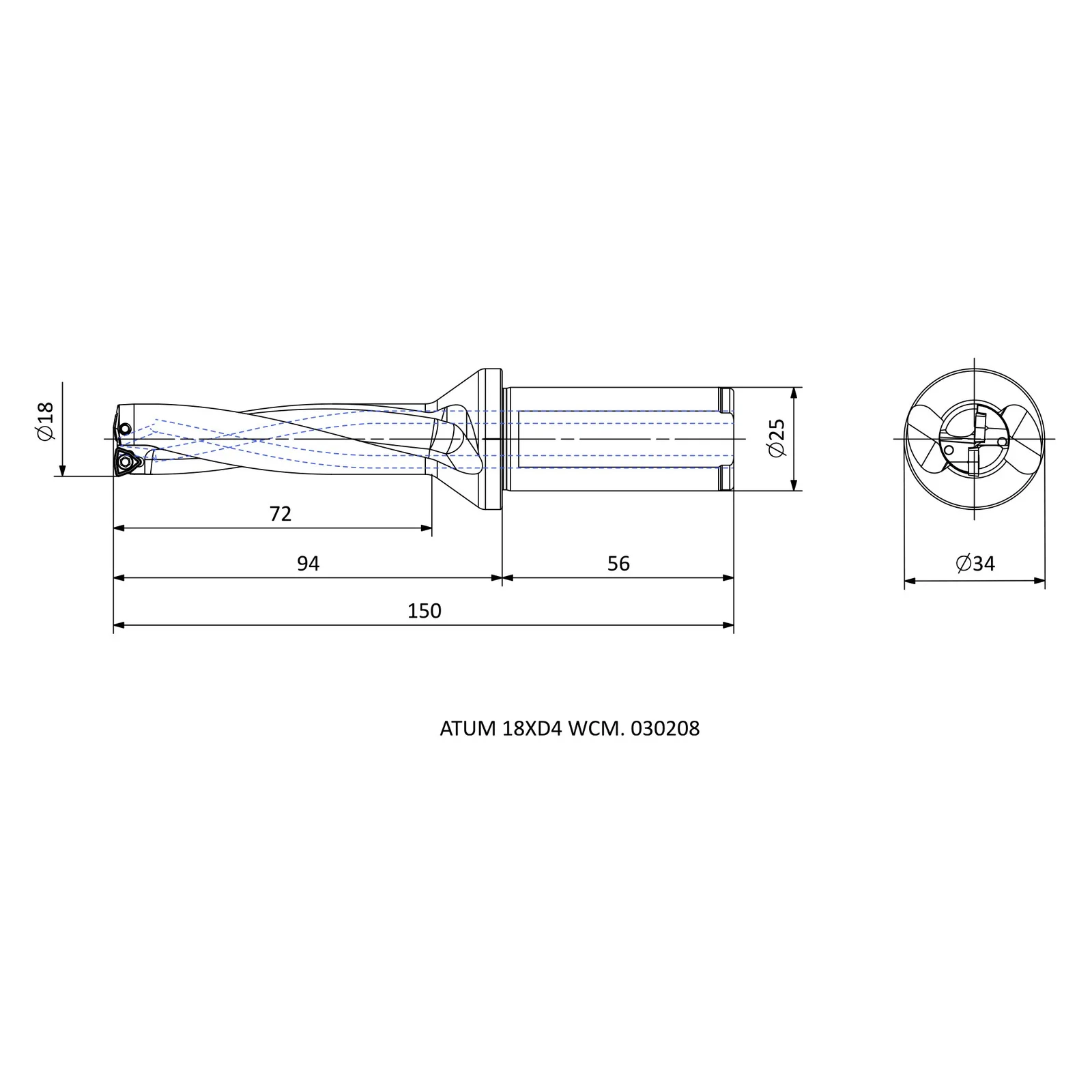 ATUM 18XD4 WCM. 030208 &mdash; dimensioned drawing