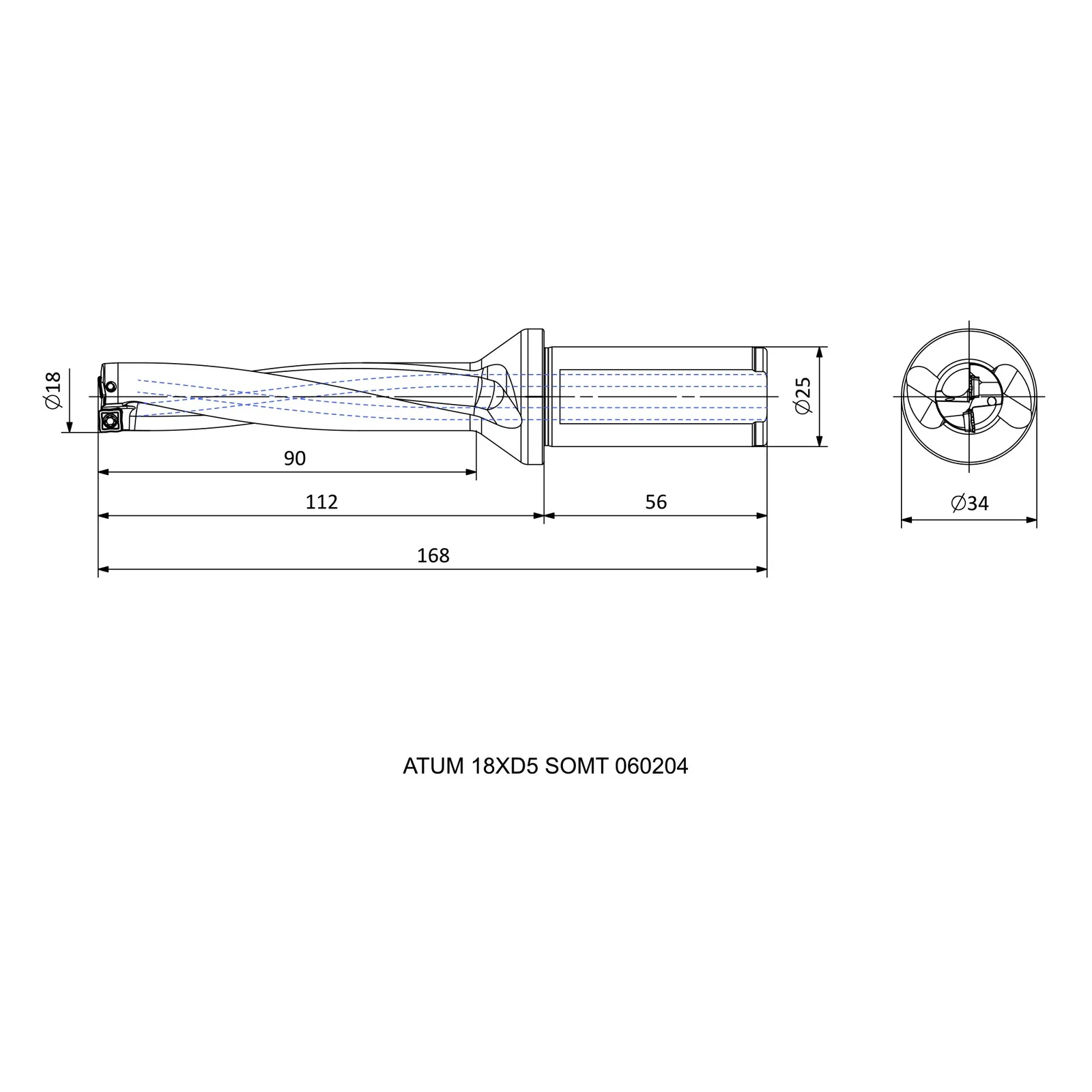 ATUM 18XD5 SOMT 060204 &mdash; dimensioned drawing