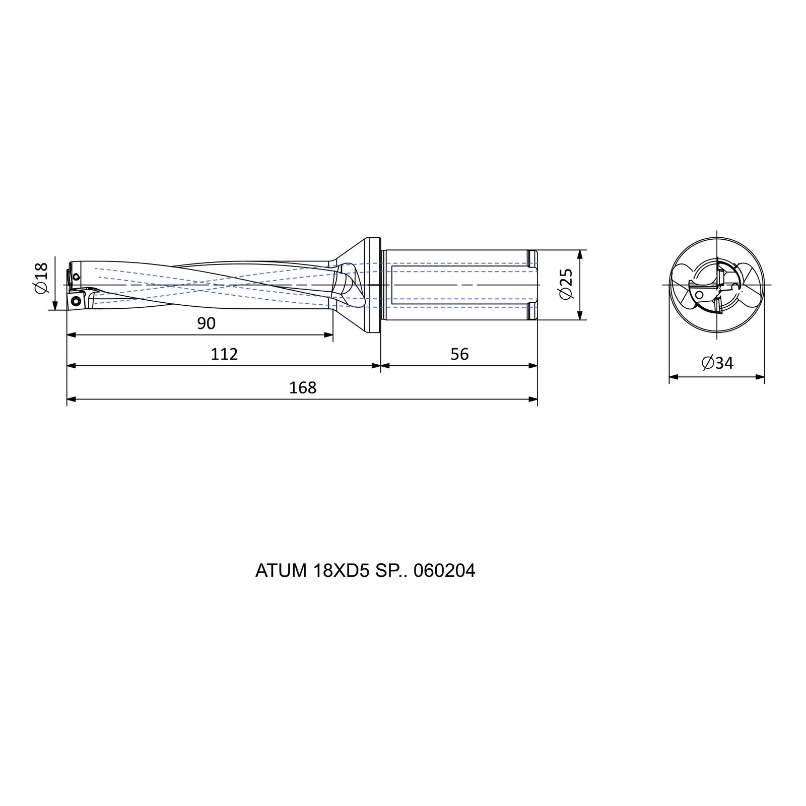 ATUM 18XD5 SP.. 060204 &mdash; dimensioned drawing