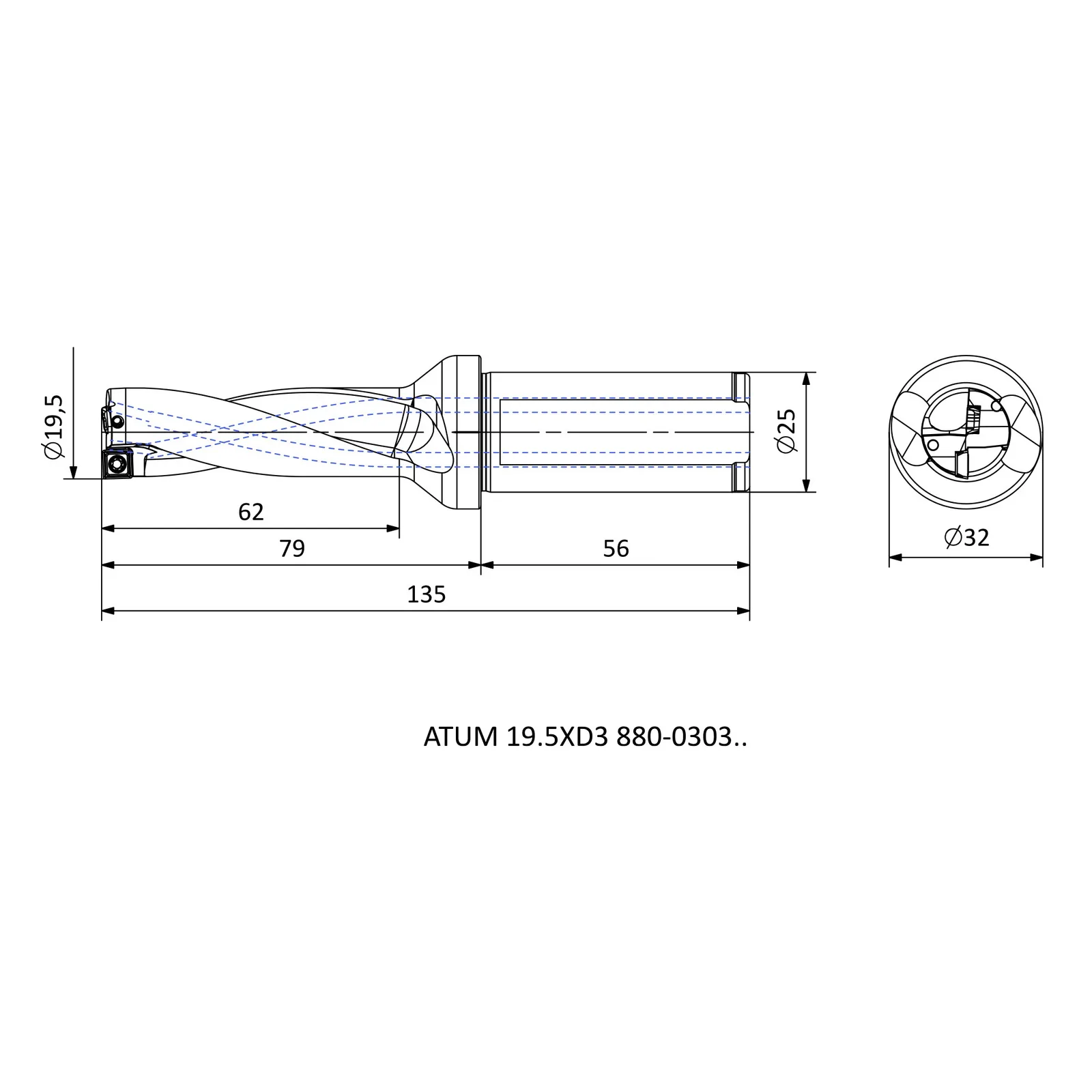 ATUM 19.5XD3 880-0303.. &mdash; dimensioned drawing