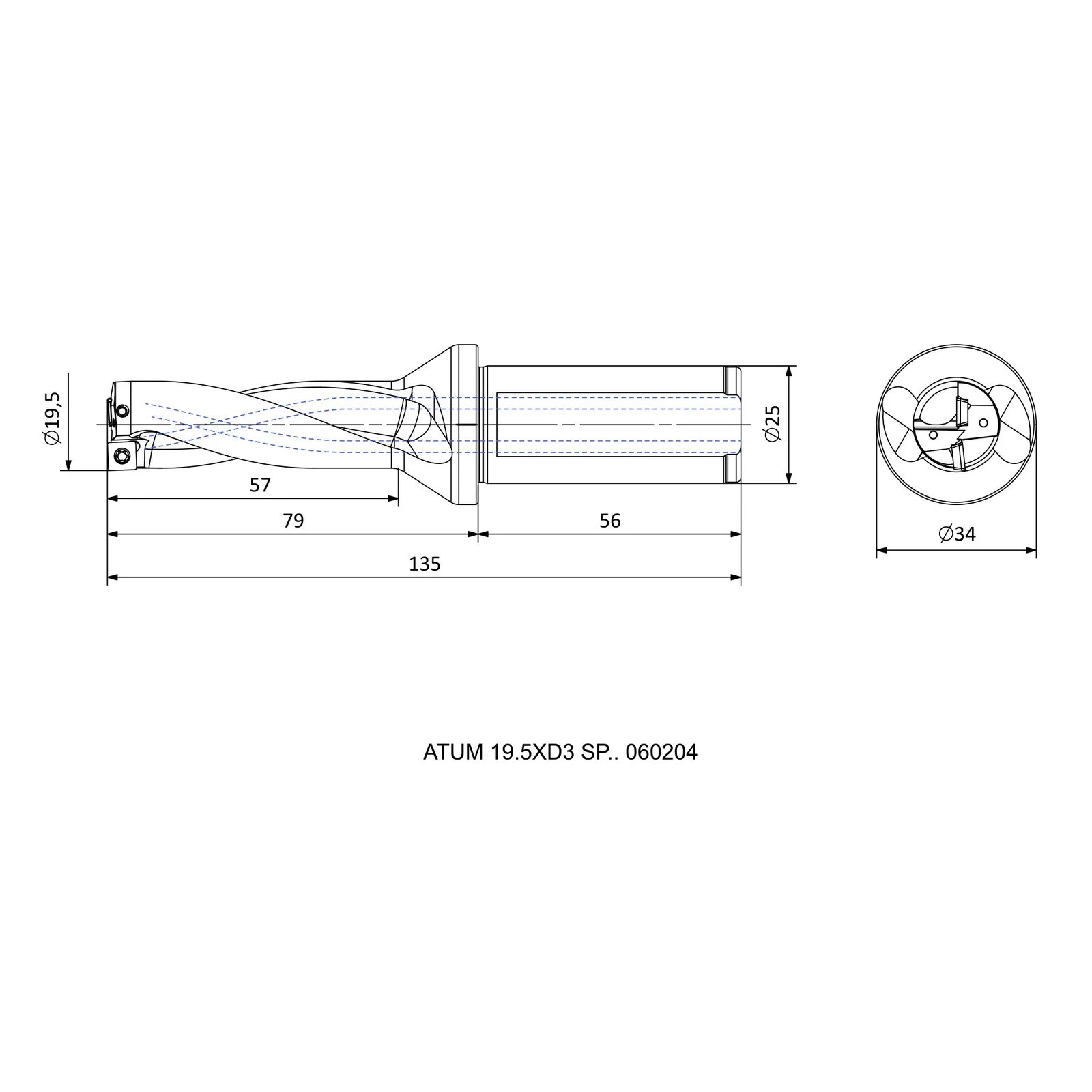 ATUM 19.5XD3 SP.. 060204 &mdash; dimensioned drawing