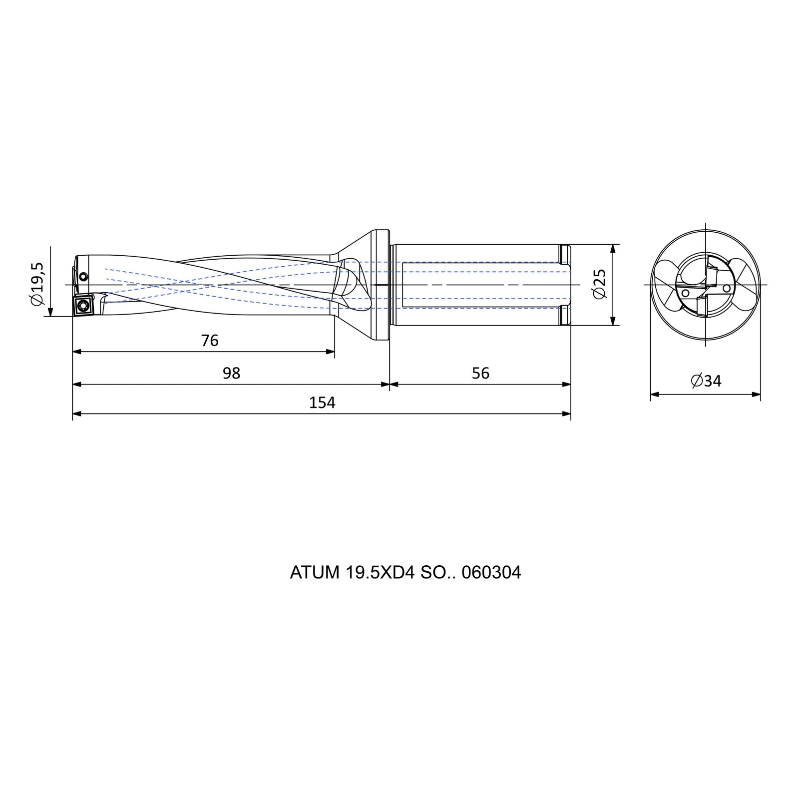 ATUM 19.5XD4 SO.. 060304 &mdash; dimensioned drawing