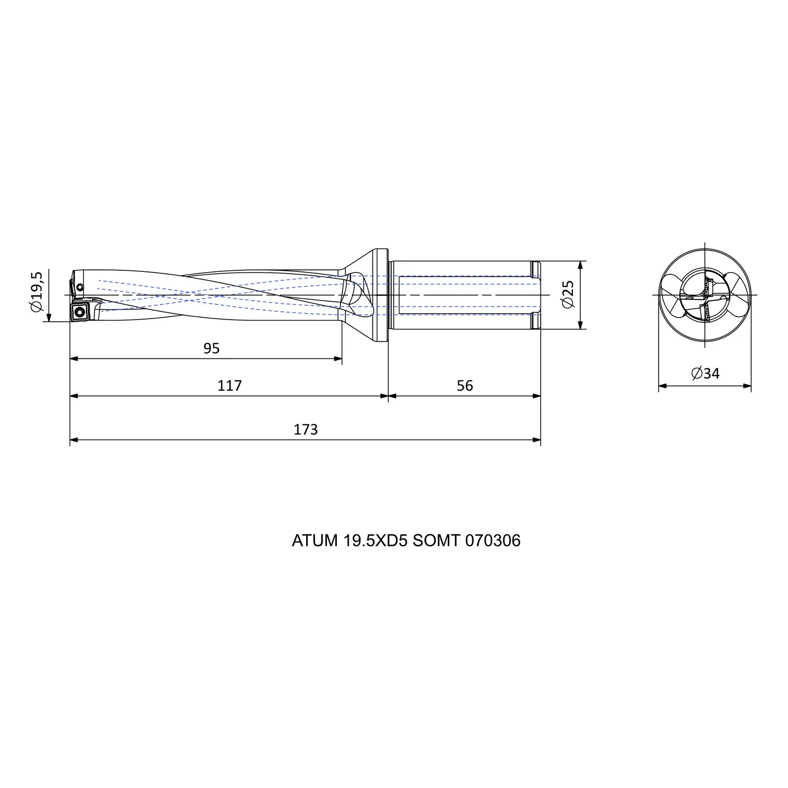 ATUM 19.5XD5 SOMT 070306 &mdash; dimensioned drawing