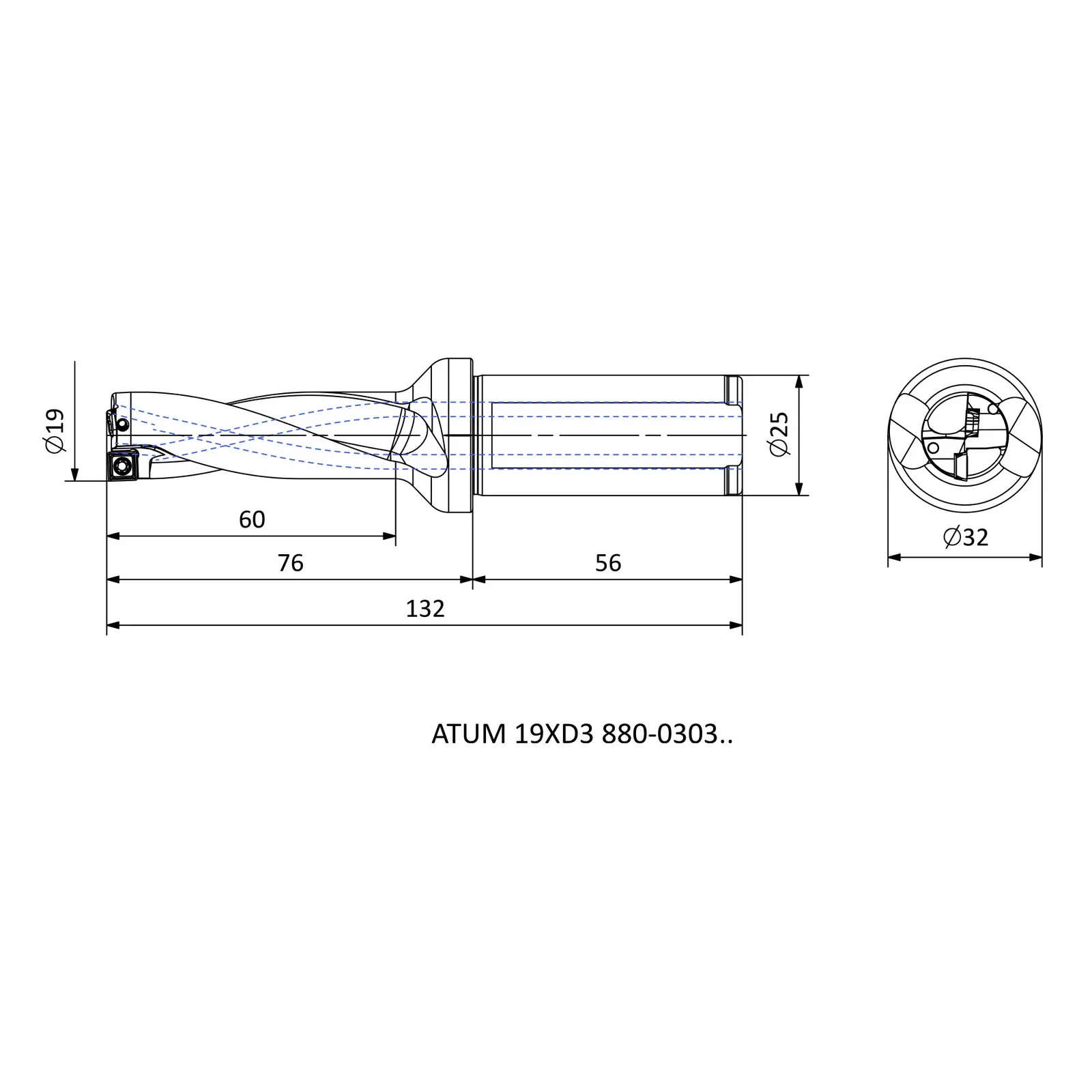 ATUM 19XD3 880-0303.. &mdash; dimensioned drawing