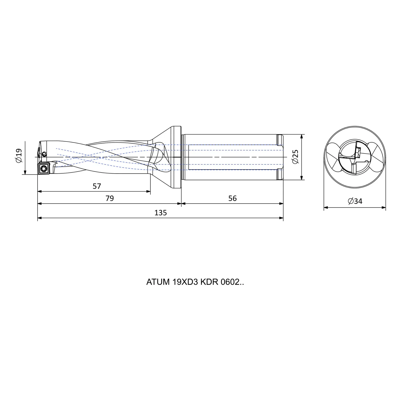 ATUM 19XD3 KDR 0602.. &mdash; dimensioned drawing