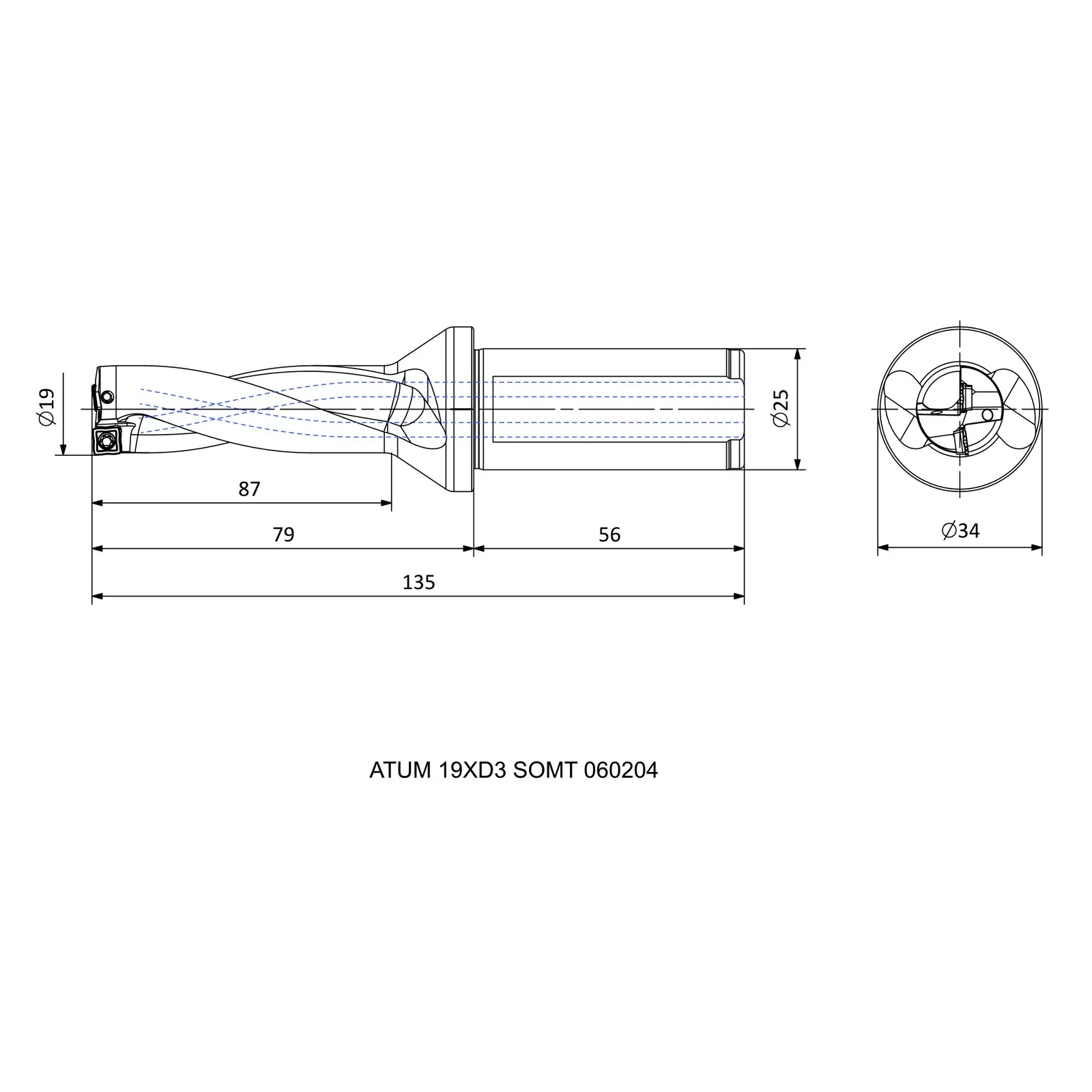 ATUM 19XD3 SOMT 060204 &mdash; dimensioned drawing