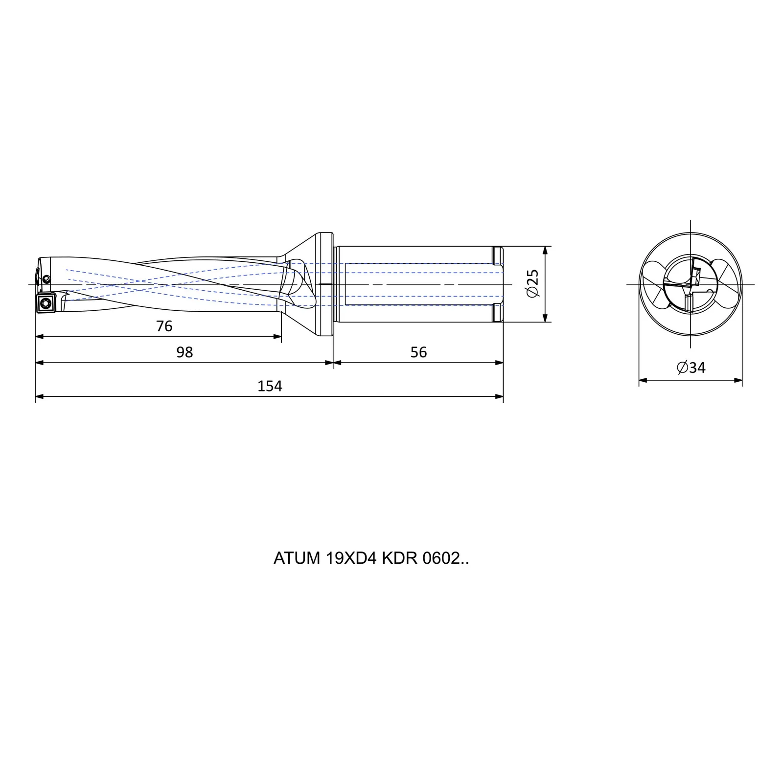 ATUM 19XD4 KDR 0602.. &mdash; dimensioned drawing