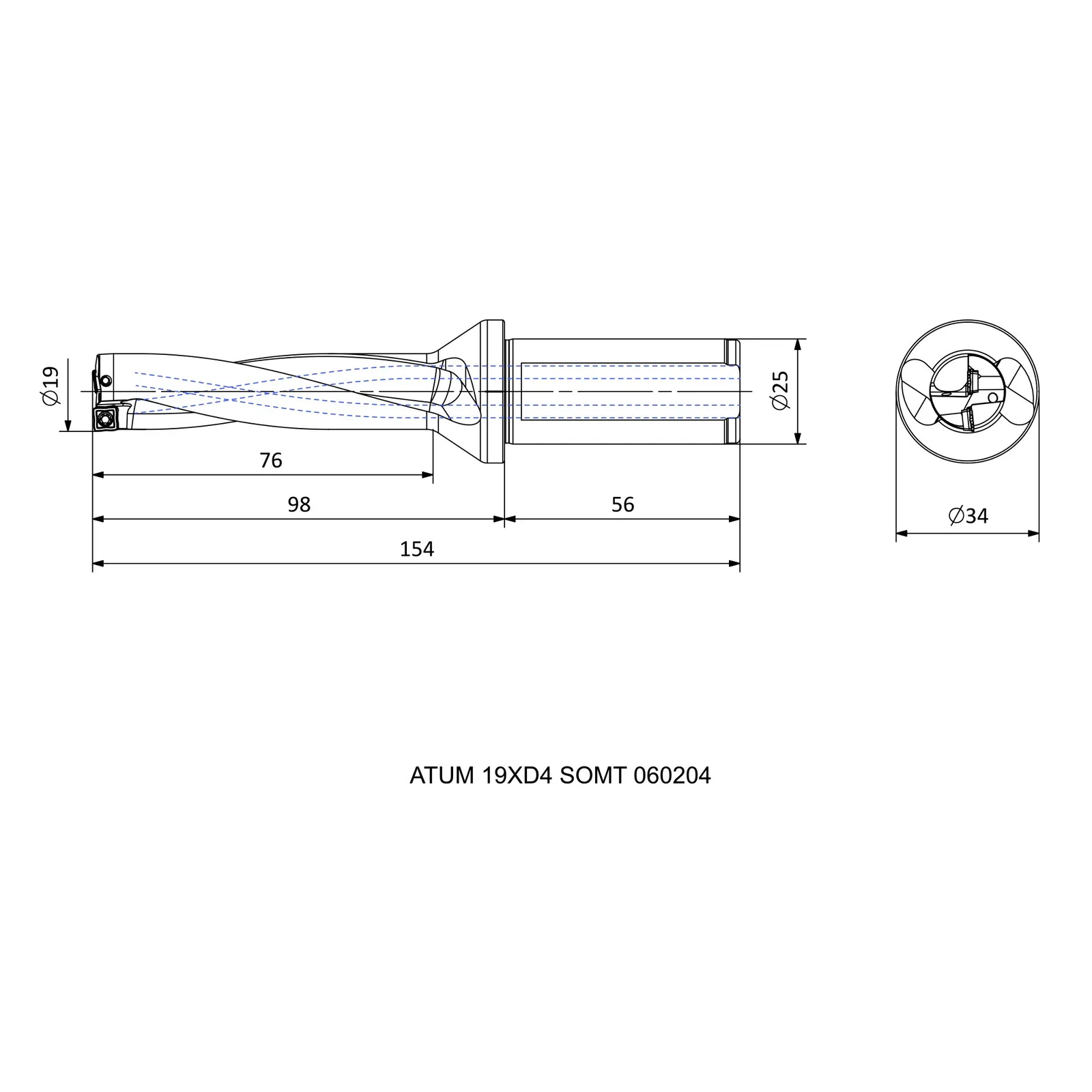 ATUM 19XD4 SOMT 060204 &mdash; dimensioned drawing