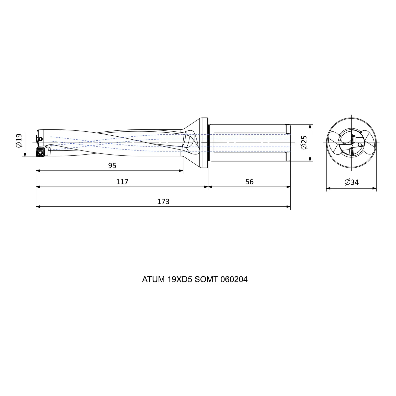 ATUM 19XD5 SOMT 060204 &mdash; dimensioned drawing