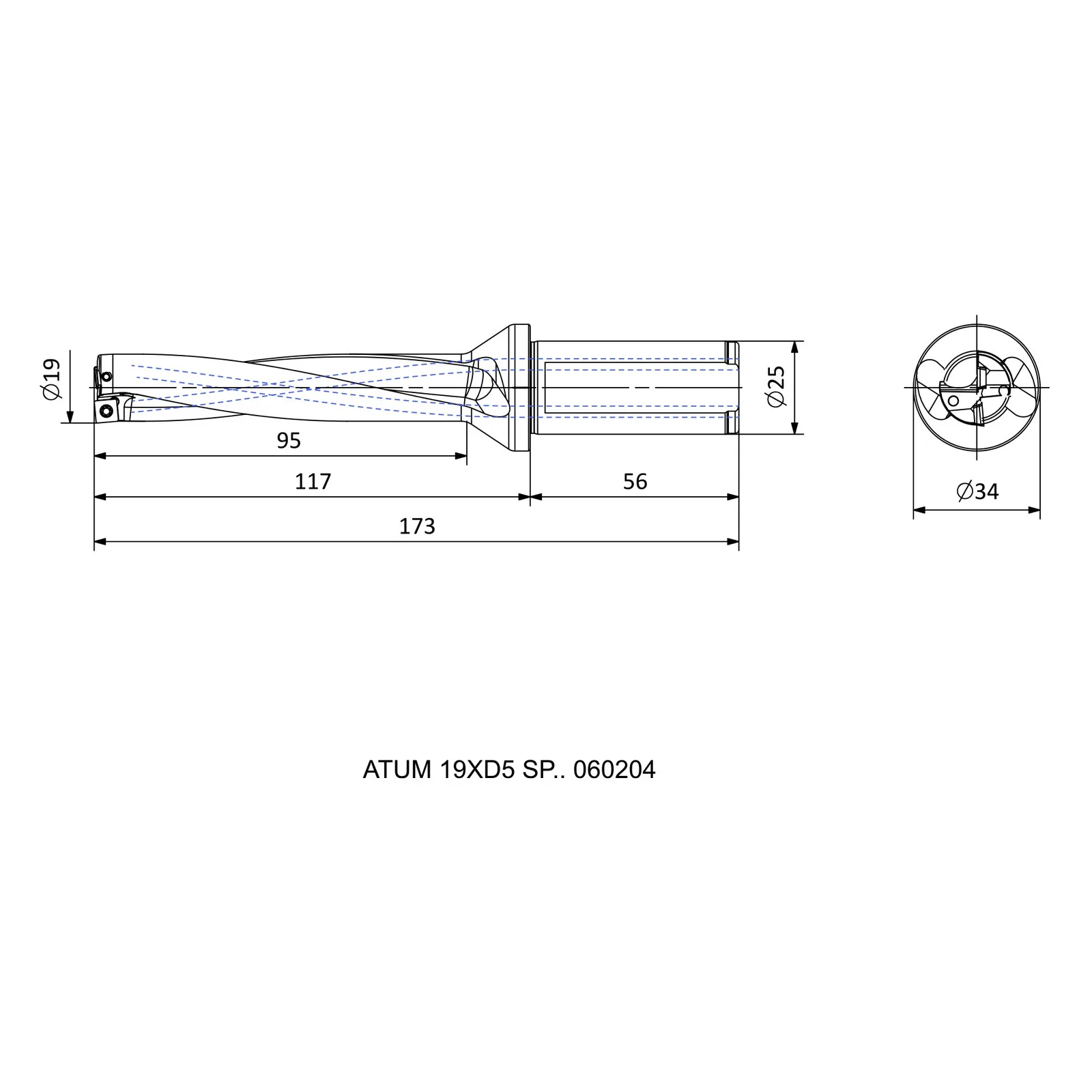 ATUM 19XD5 SP.. 060204 &mdash; dimensioned drawing