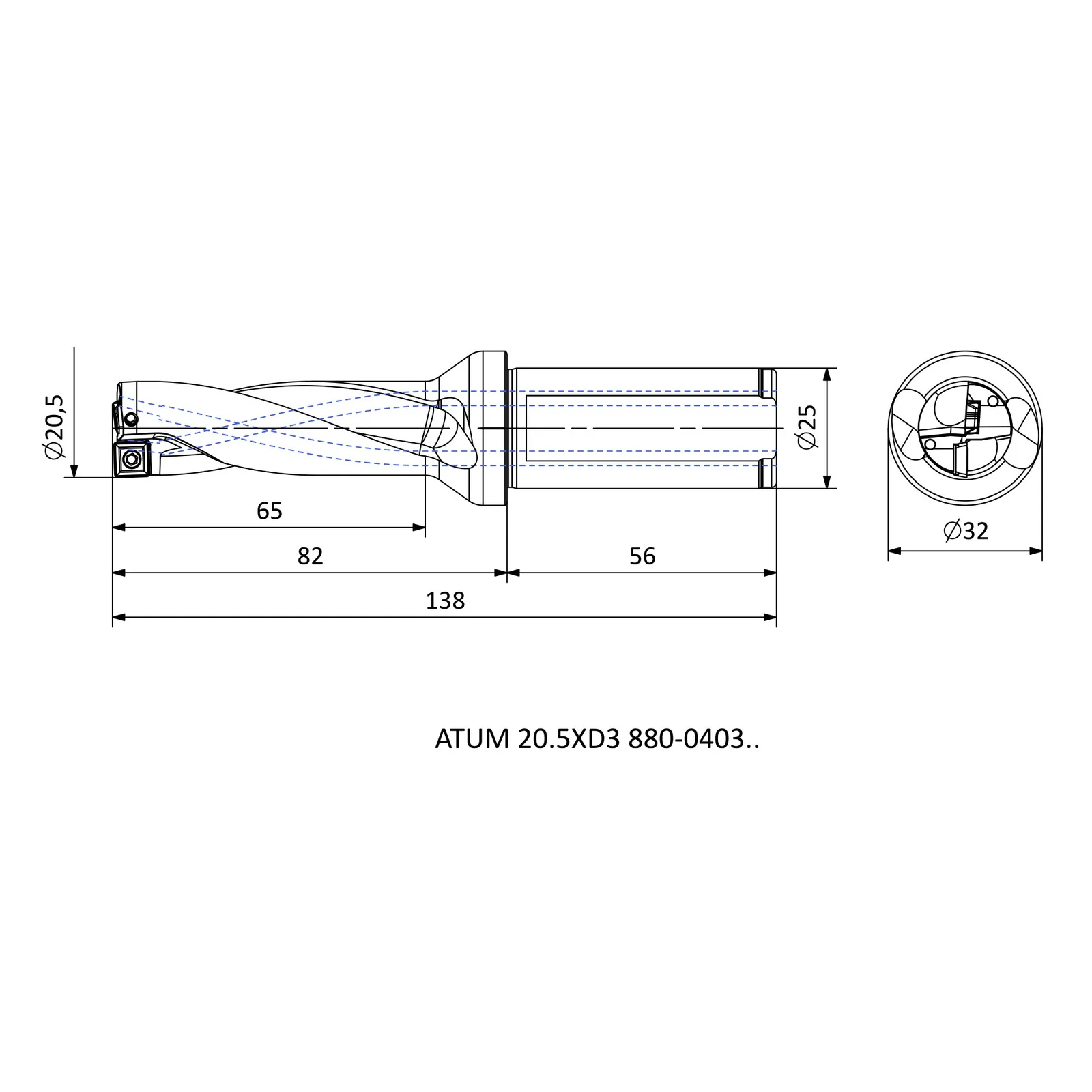 ATUM 20.5XD3 880-0403.. &mdash; dimensioned drawing