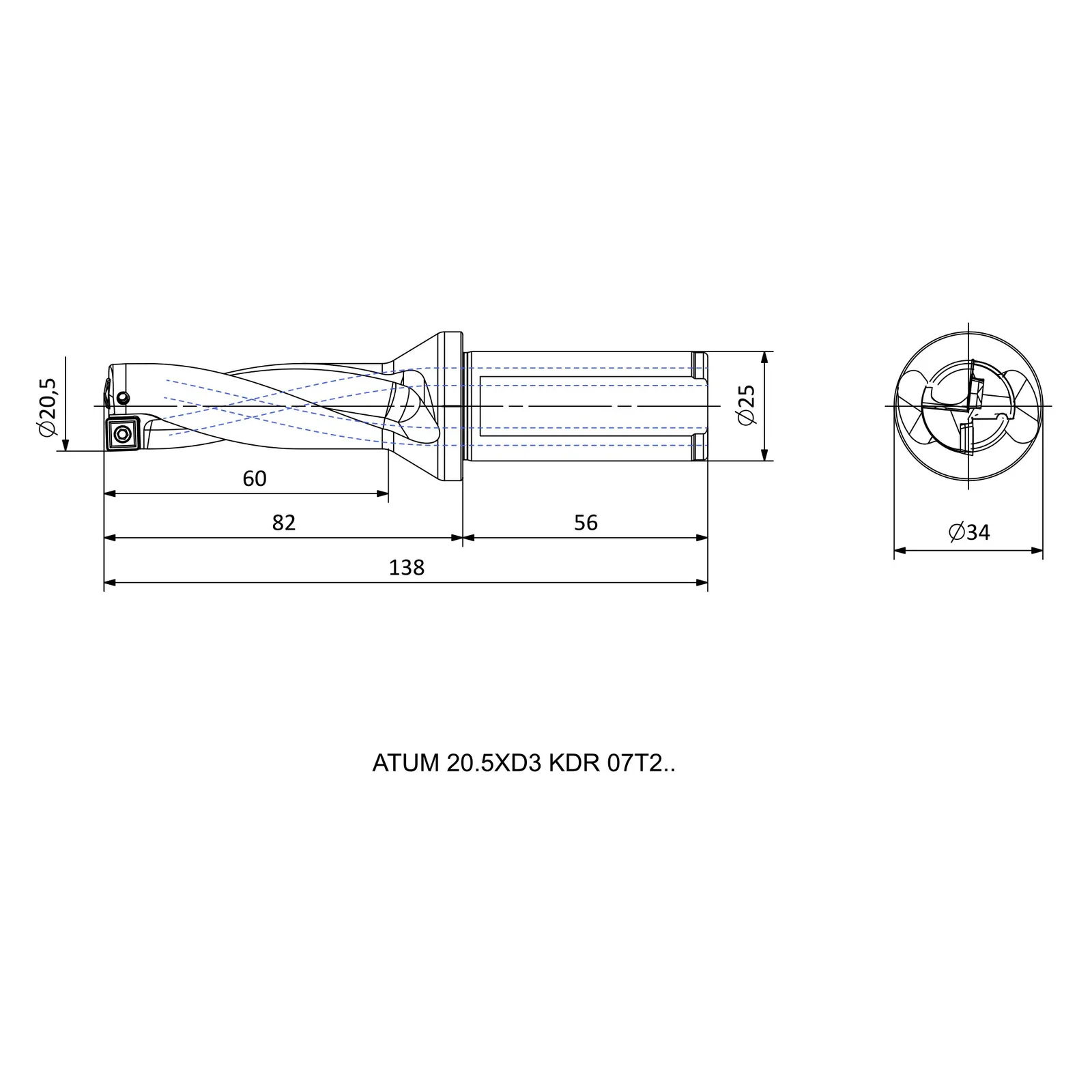 ATUM 20.5XD3 KDR 07T2.. &mdash; dimensioned drawing
