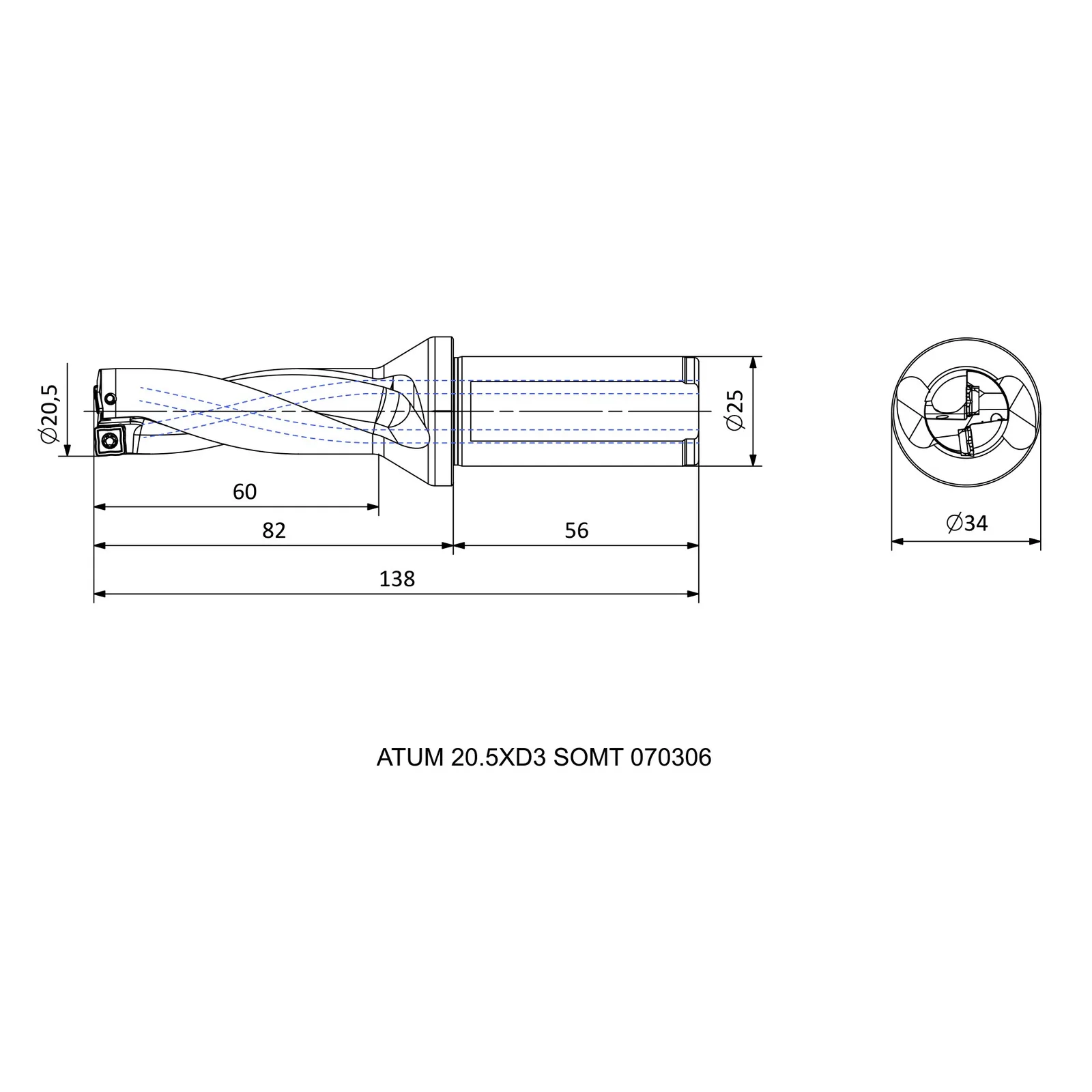 ATUM 20.5XD3 SOMT 070306 &mdash; dimensioned drawing