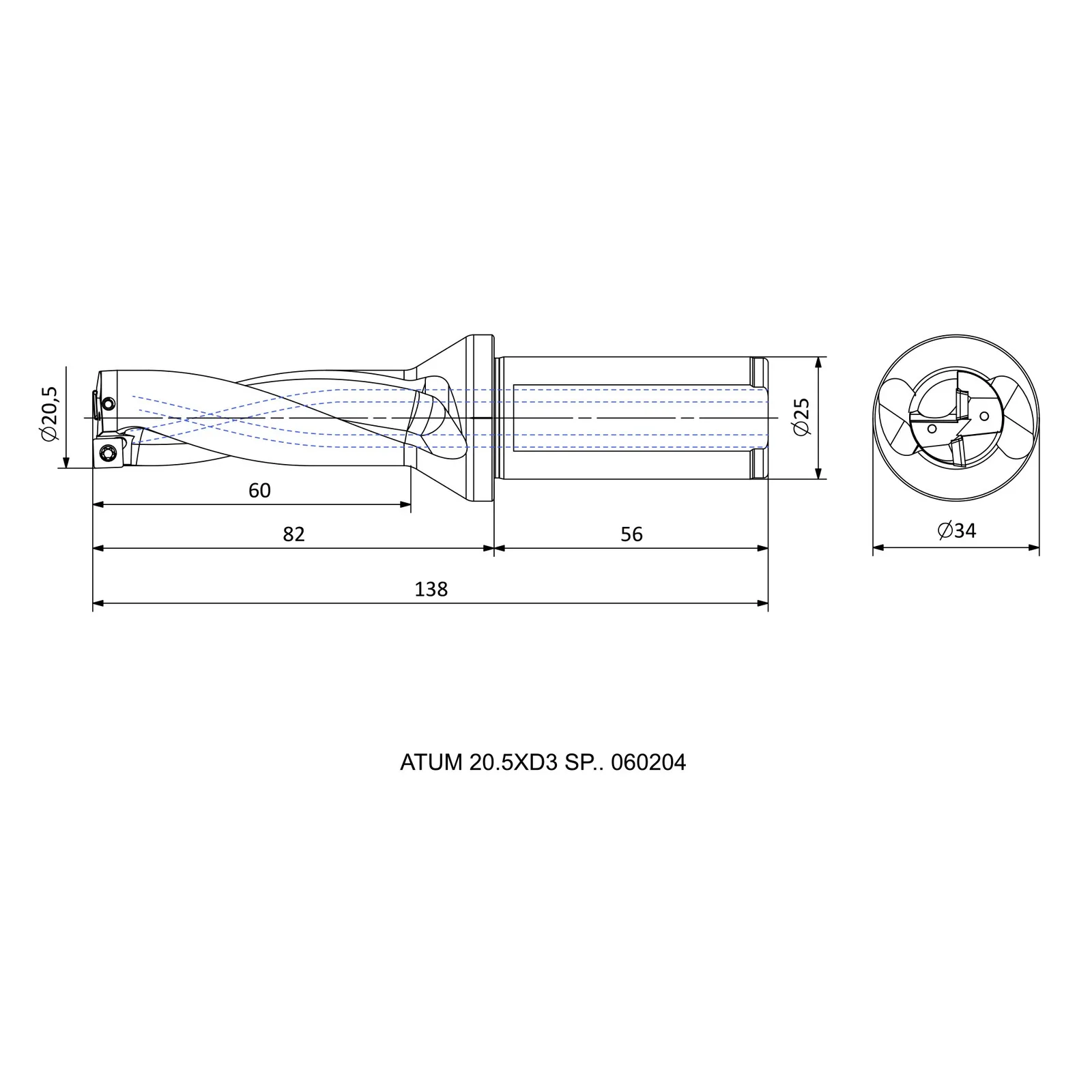 ATUM 20.5XD3 SP.. 060204 &mdash; dimensioned drawing