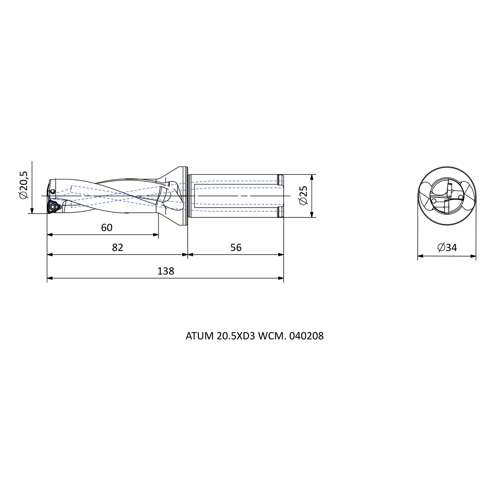 ATUM 20.5XD3 WCM. 040208 &mdash; dimensioned drawing