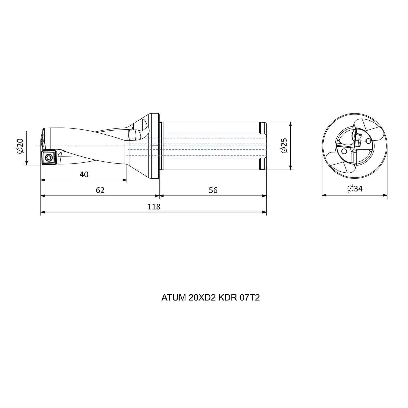 ATUM 20XD2 KDR 07T2.. &mdash; dimensioned drawing