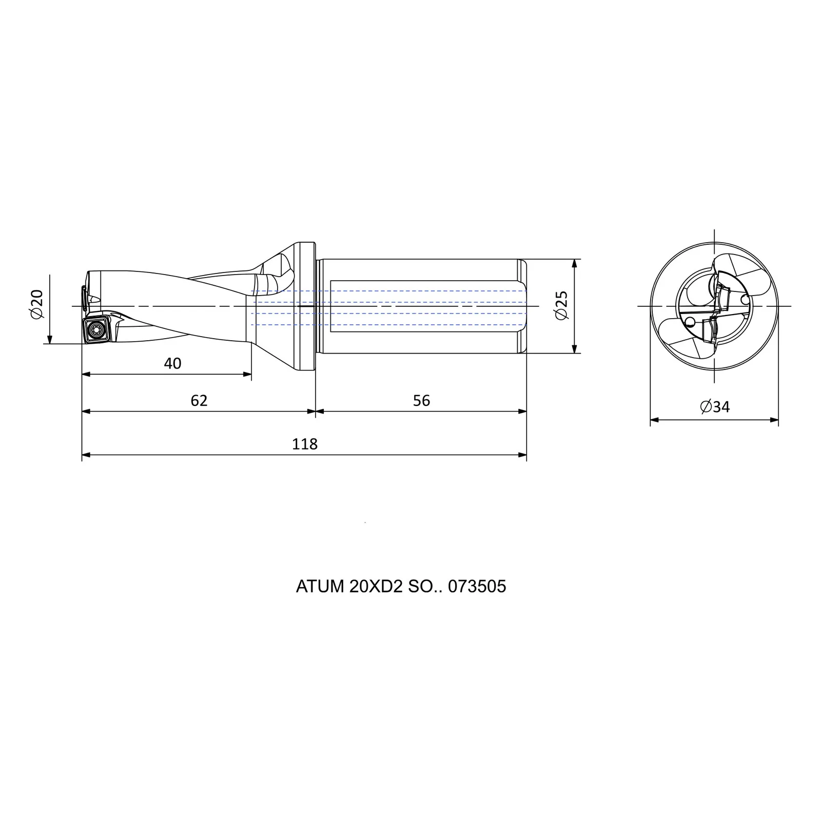 ATUM 20XD2 SO.. 073505 &mdash; dimensioned drawing