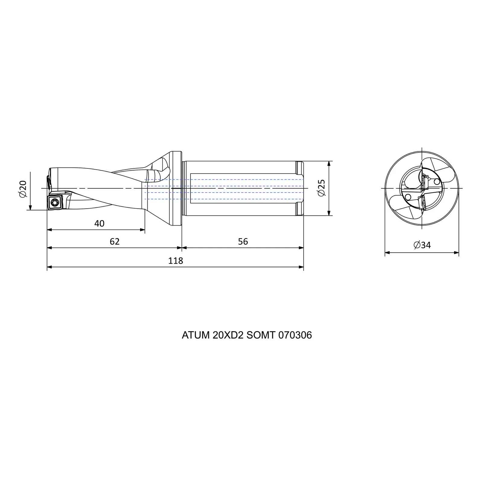 ATUM 20XD2 SOMT 070306 &mdash; dimensioned drawing