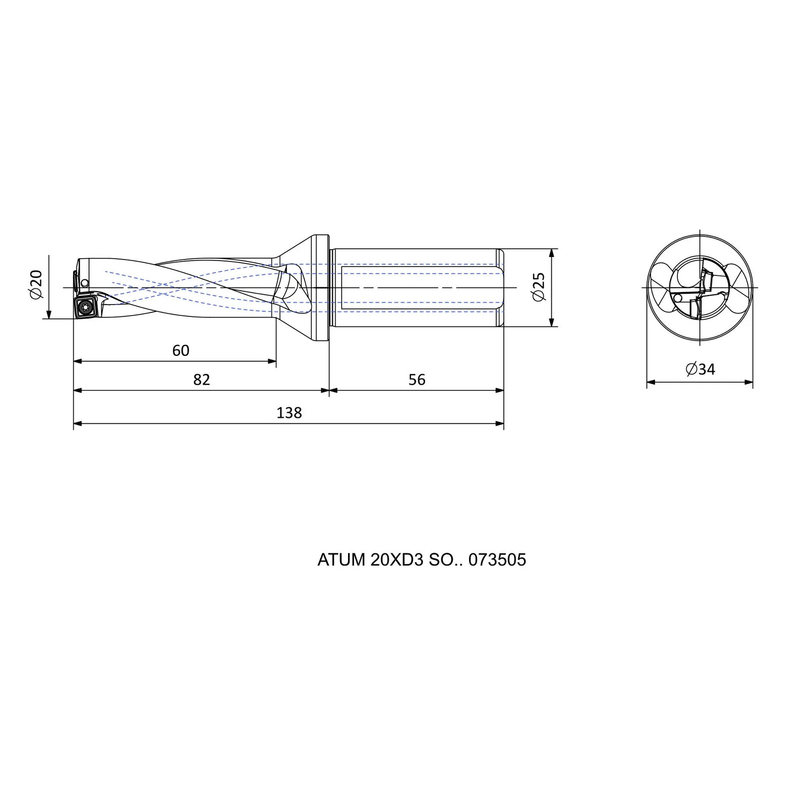 ATUM 20XD3 SO.. 073505 &mdash; dimensioned drawing