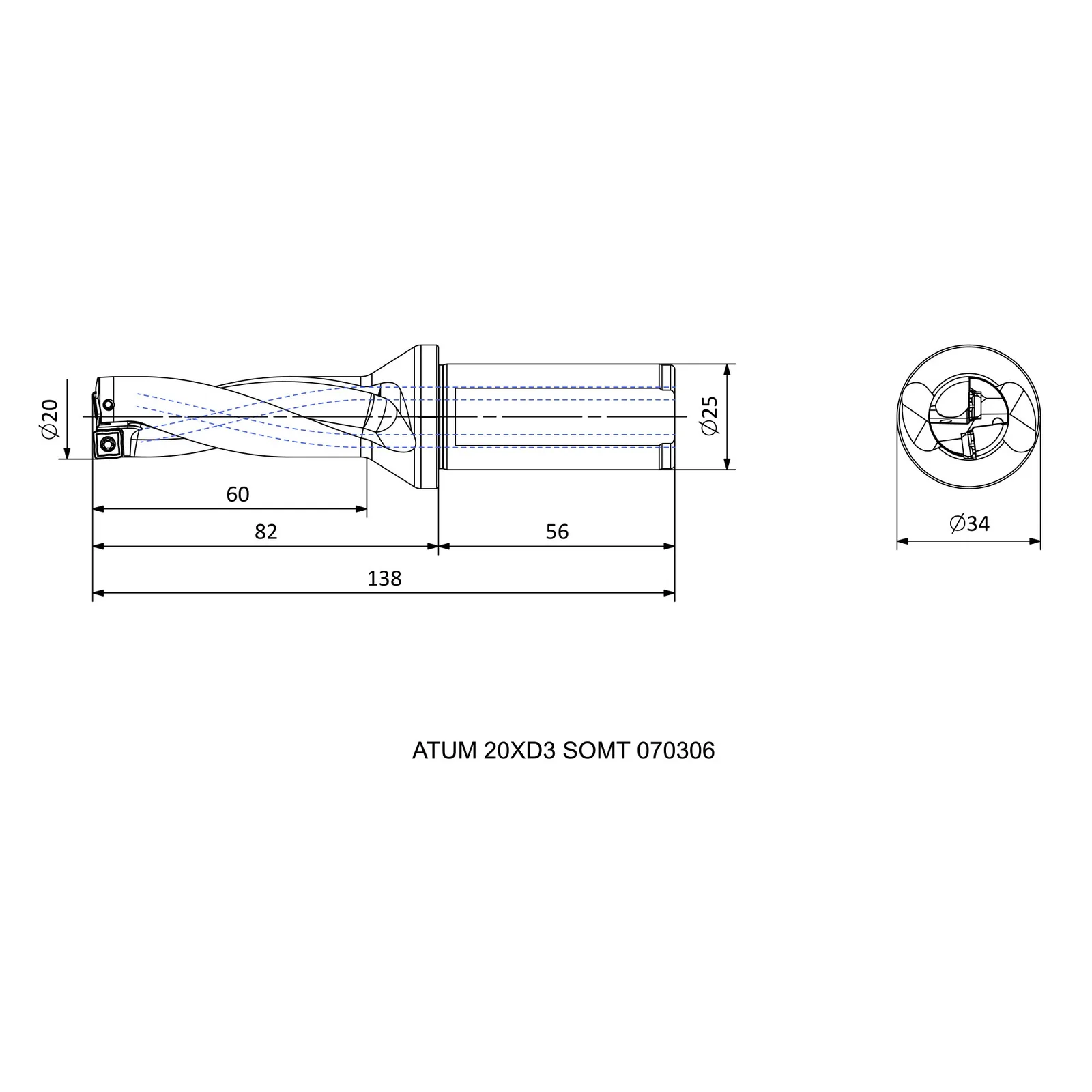 ATUM 20XD3 SOMT 070306 &mdash; dimensioned drawing