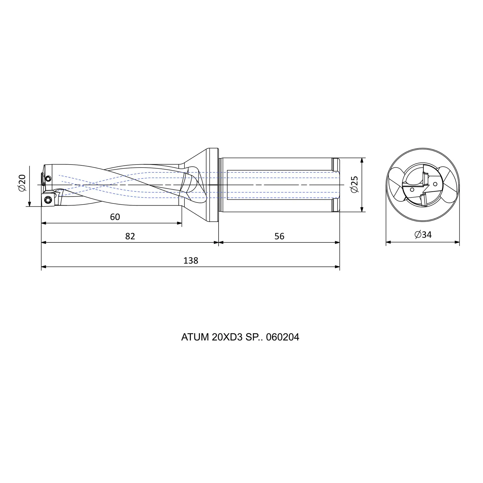 ATUM 20XD3 SP.. 060204 &mdash; dimensioned drawing