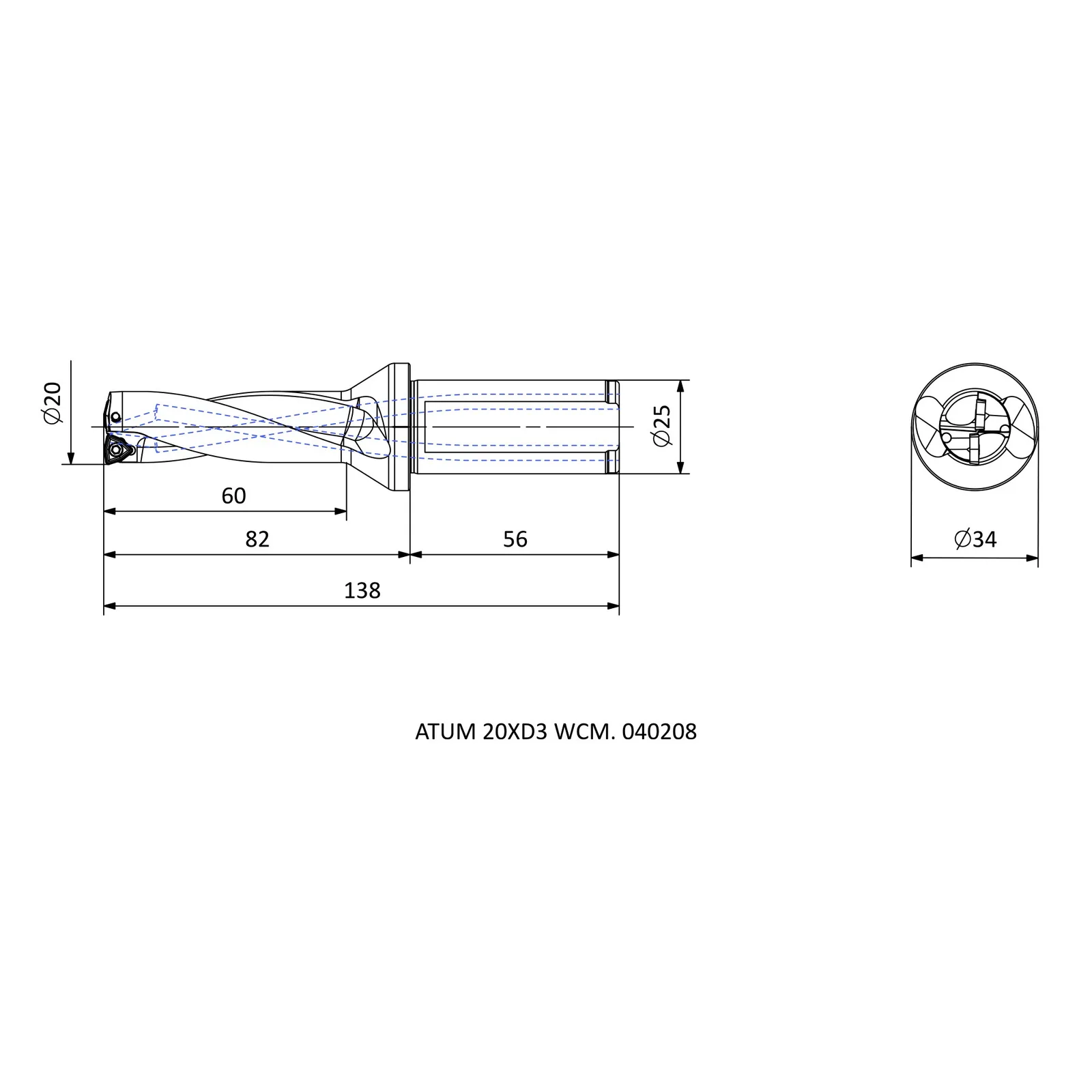 ATUM 20XD3 WCM. 040208 &mdash; dimensioned drawing