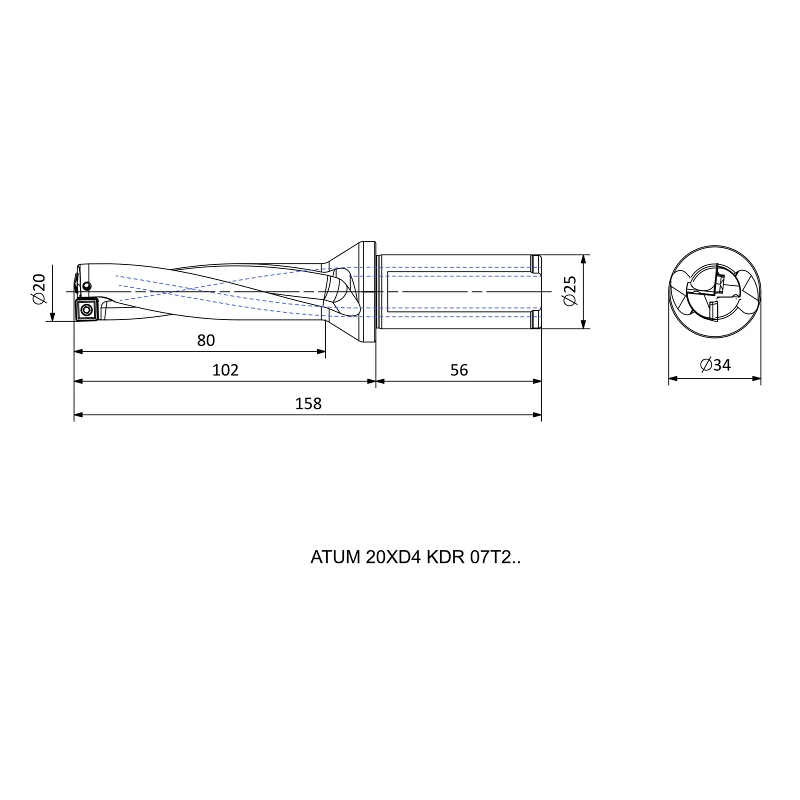 ATUM 20XD4 KDR 07T2.. &mdash; dimensioned drawing
