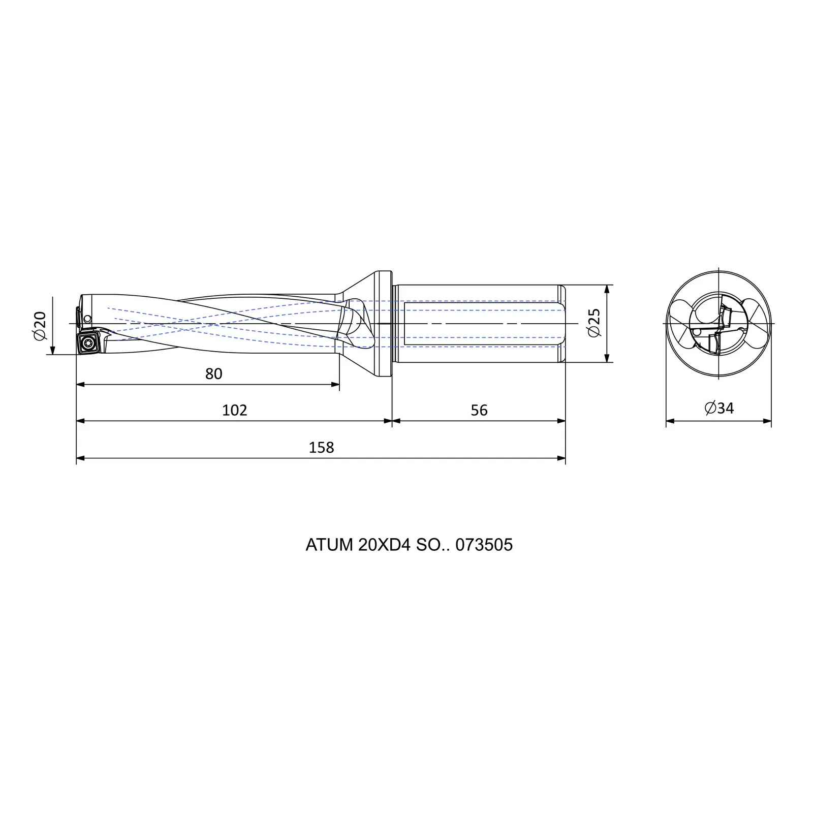 ATUM 20XD4 SO.. 073505 &mdash; dimensioned drawing