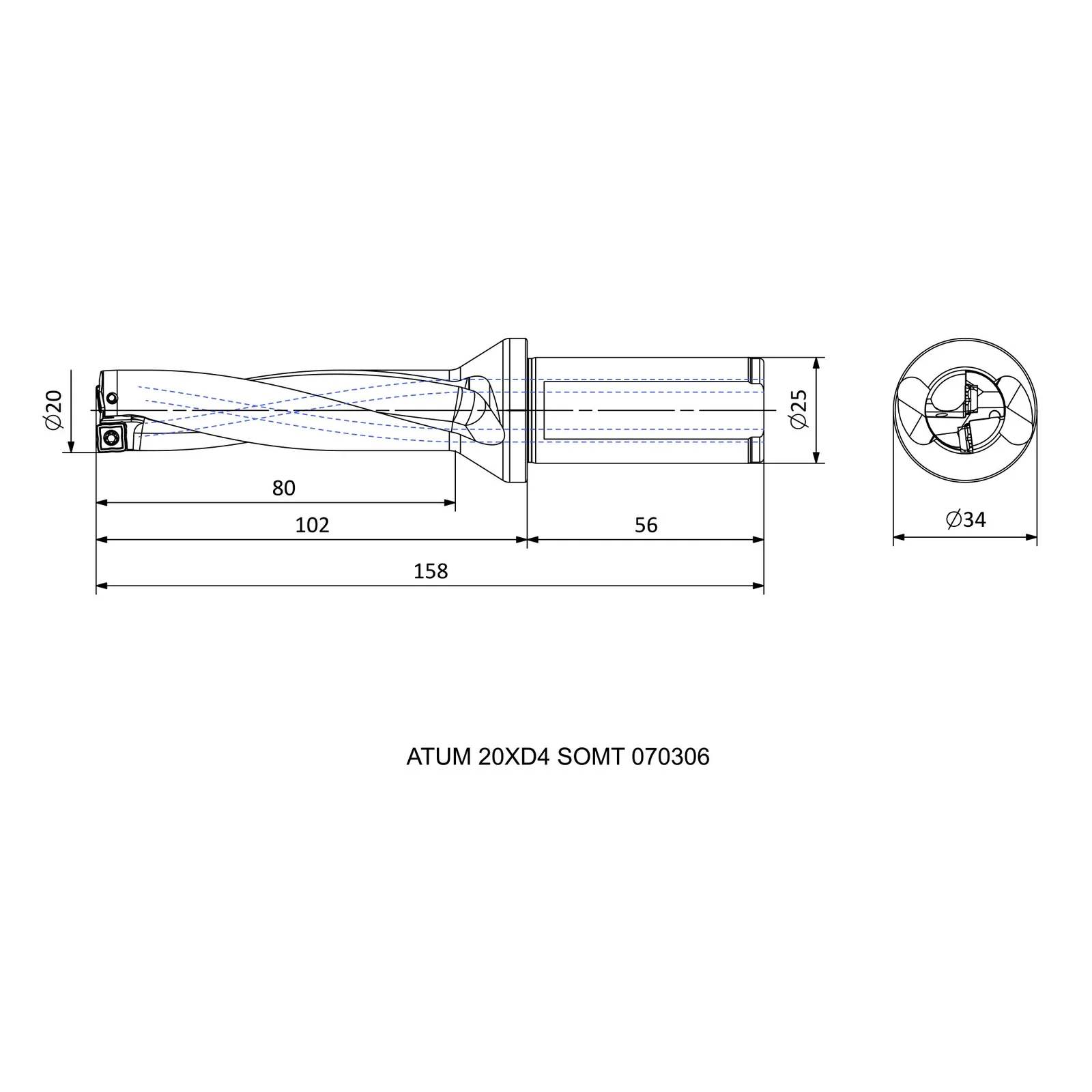 ATUM 20XD4 SOMT 070306 &mdash; dimensioned drawing