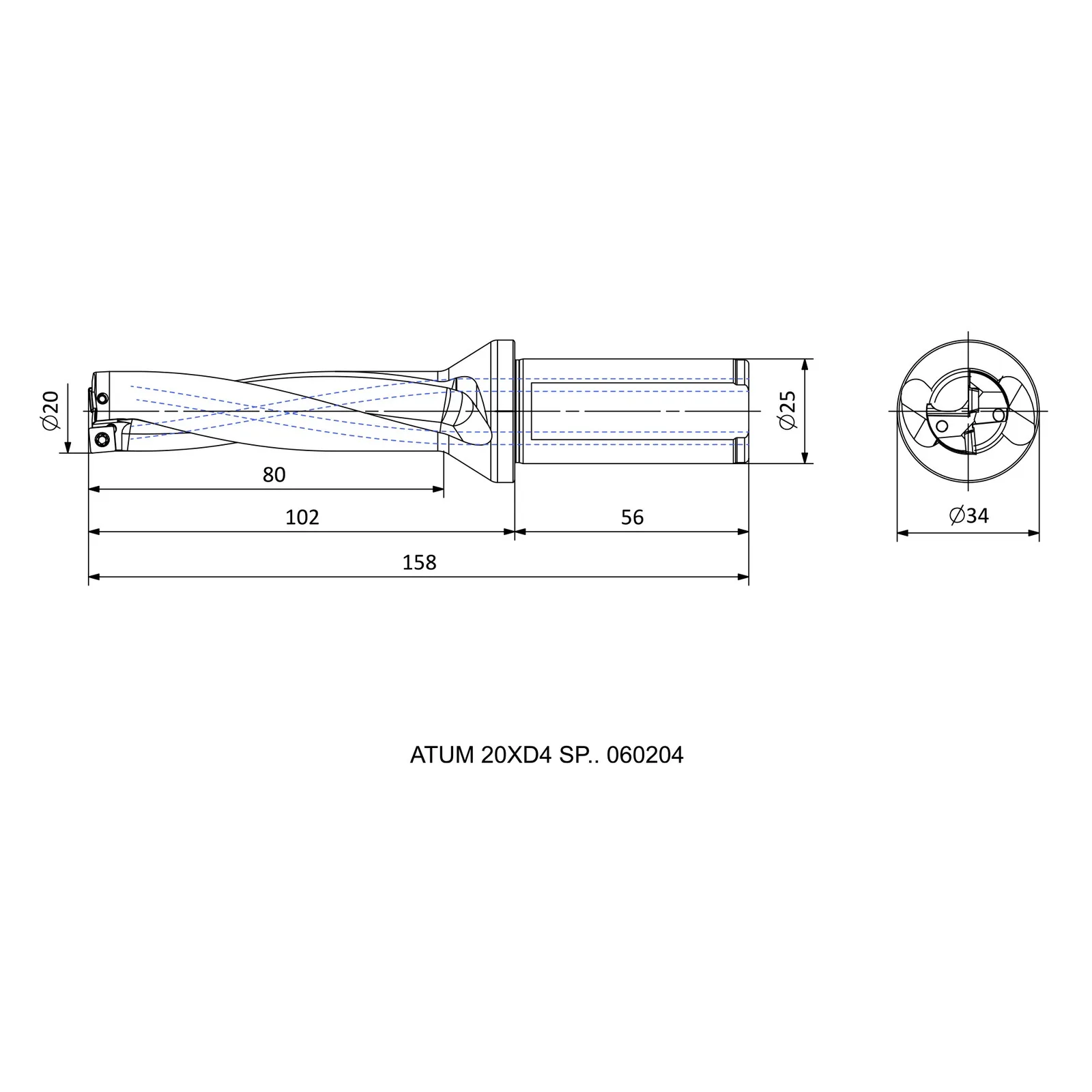 ATUM 20XD4 SP.. 060204 &mdash; dimensioned drawing